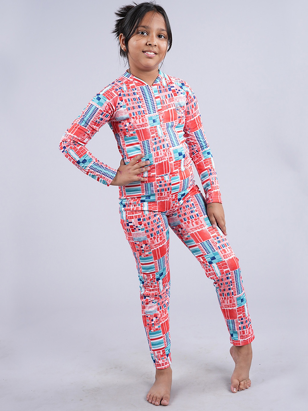 

KiddoPanti Kids Printed Full Coverage Legsuit, Orange