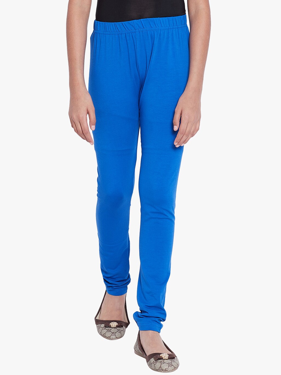 

THE PAJAMA FACTORY Girls 4-Way Stretch Churidar Length Leggings, Blue