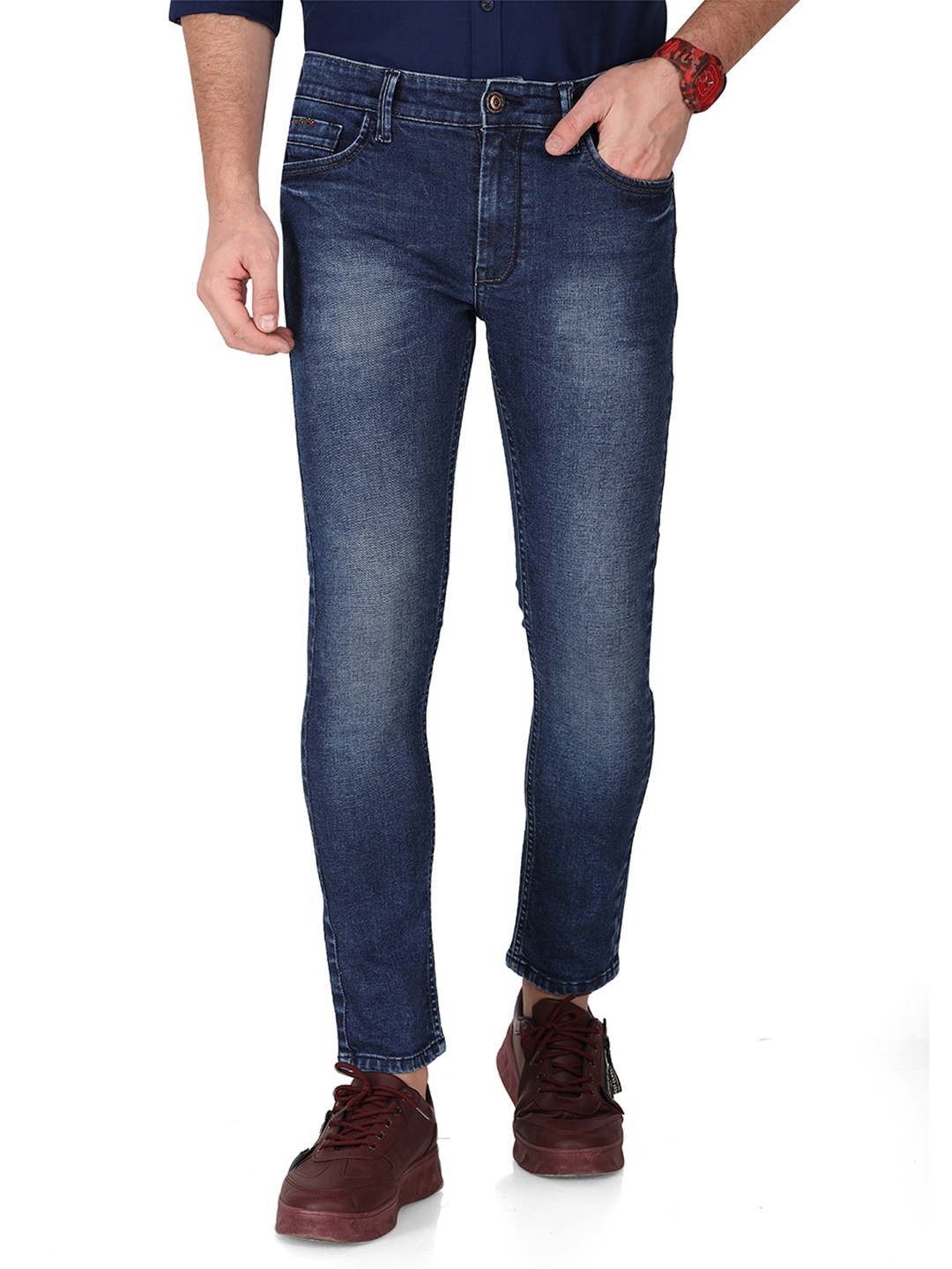 

Monterrey SF Men Original Slim Fit Mid-Rise Heavy Fade Stretchable Jeans, Blue
