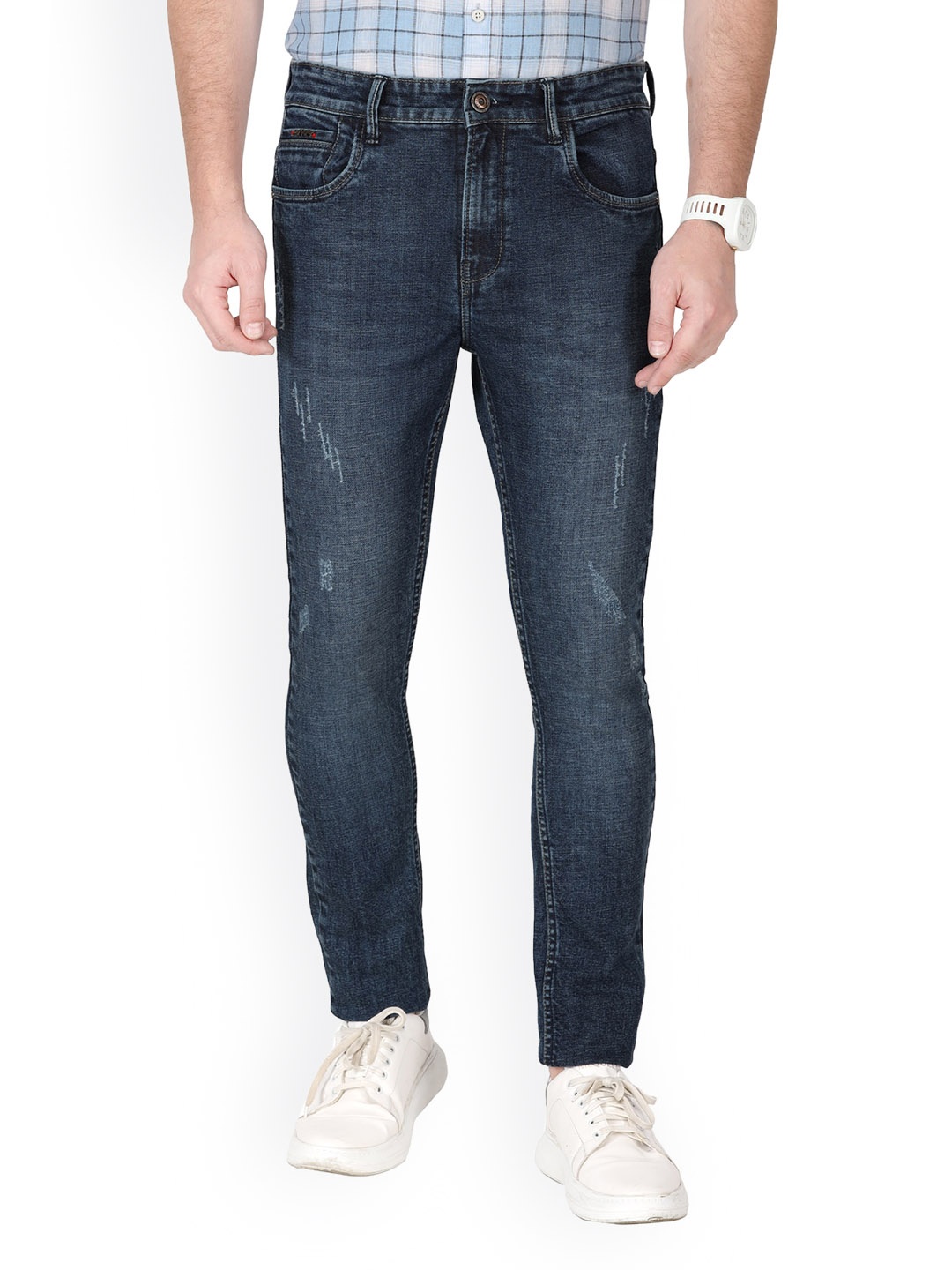 

Monterrey SF Men Original Slim Fit Low Distress Light Fade Stretchable Jeans, Blue