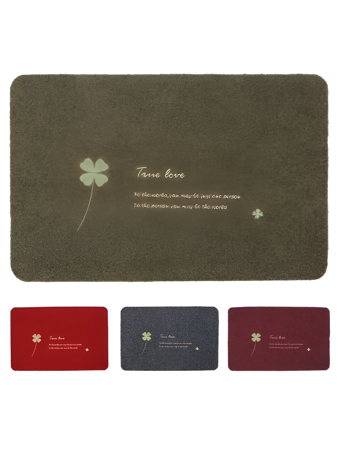 HOKIPO Brown Textured Anti-Skid Doormat
