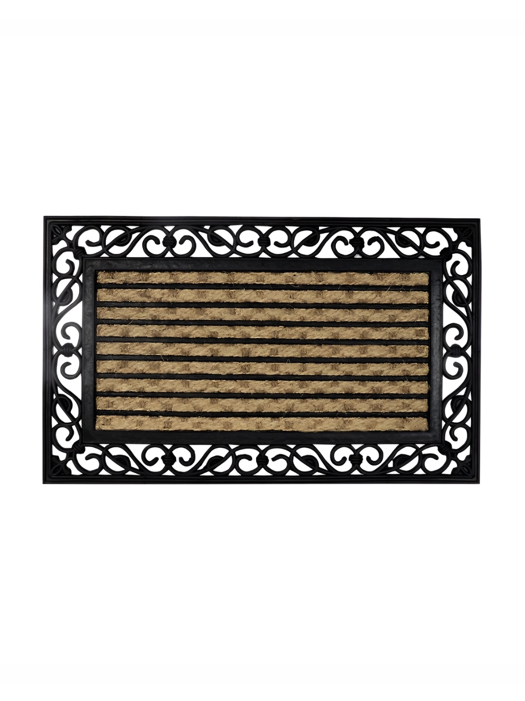 HOKIPO Brown Textured Anti-Skid Doormat