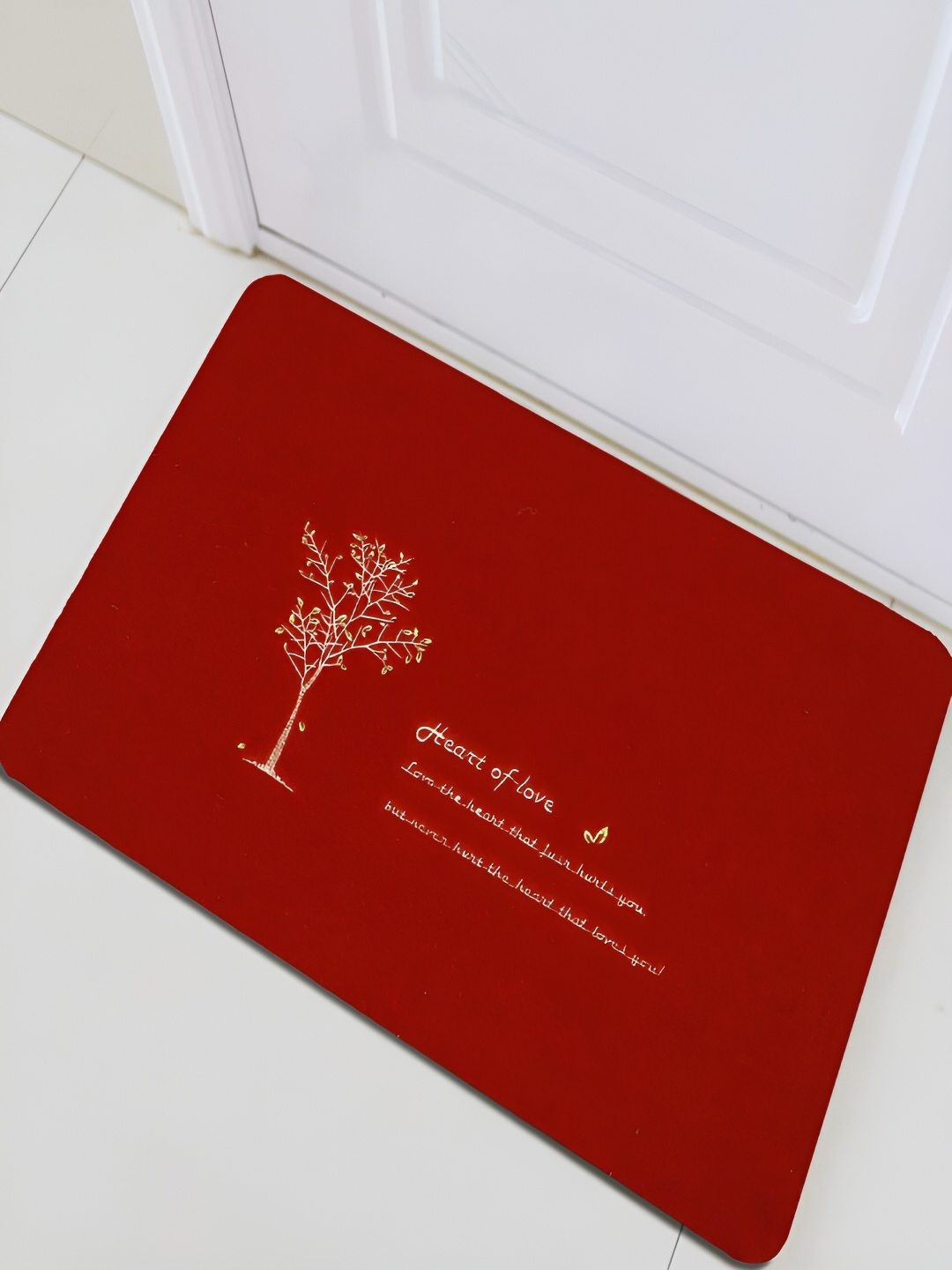 

HOKIPO Red Textured Anti-Skid Doormat