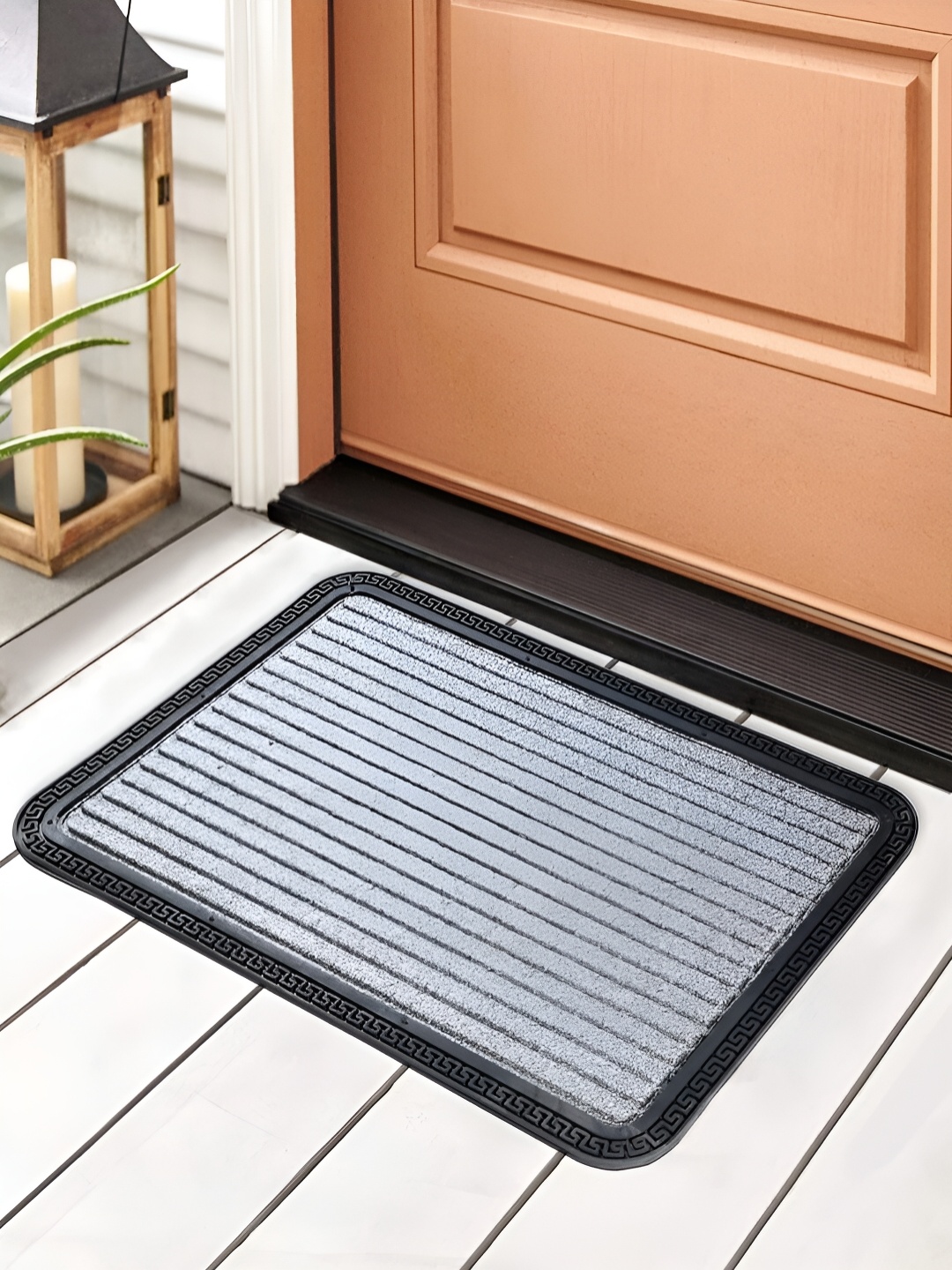 

HOKIPO Grey & Black Textured Anti-Skid Doormat