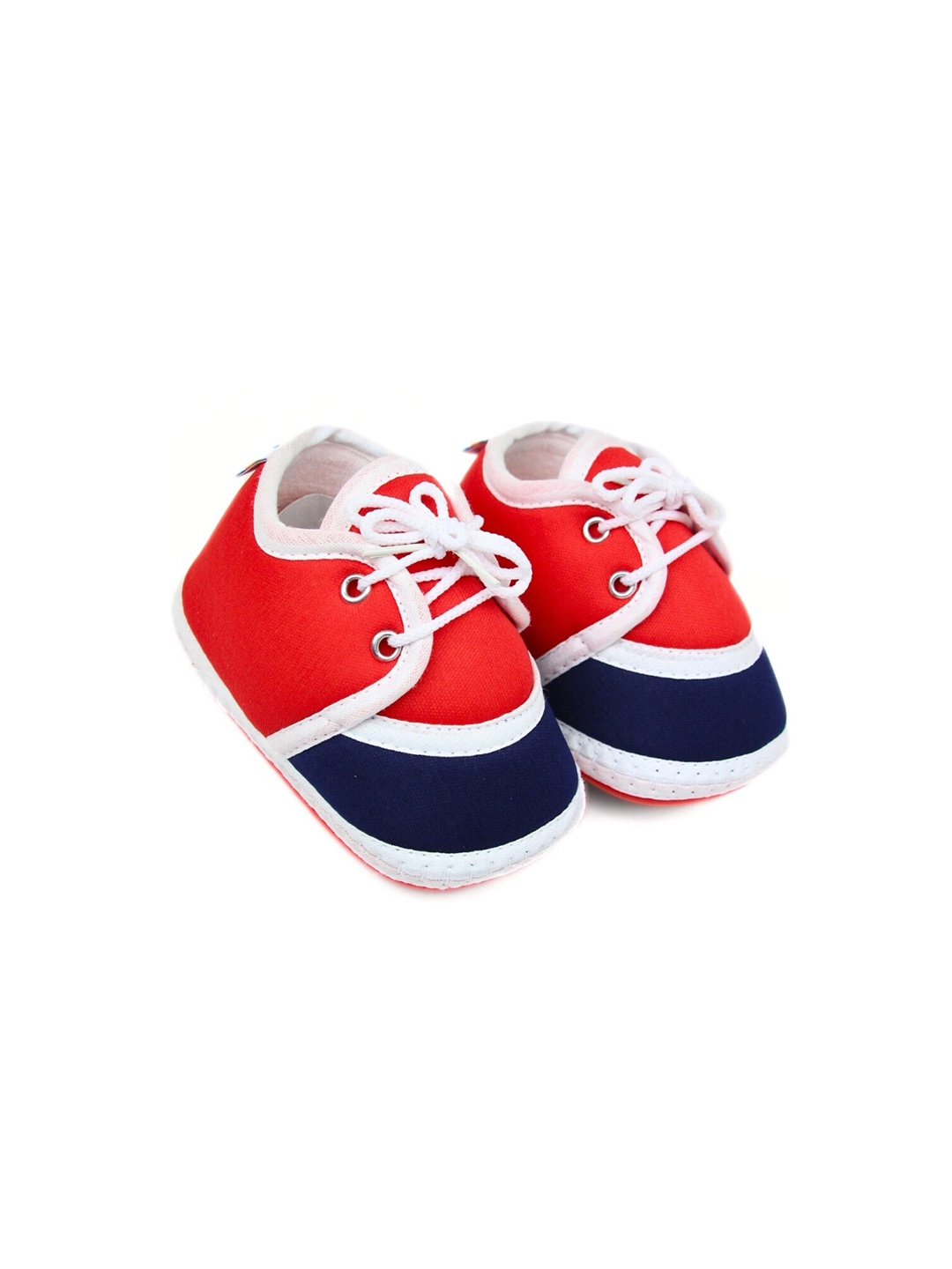 

BAESD Infants Kids Colourblocked Cotton Booties, Red