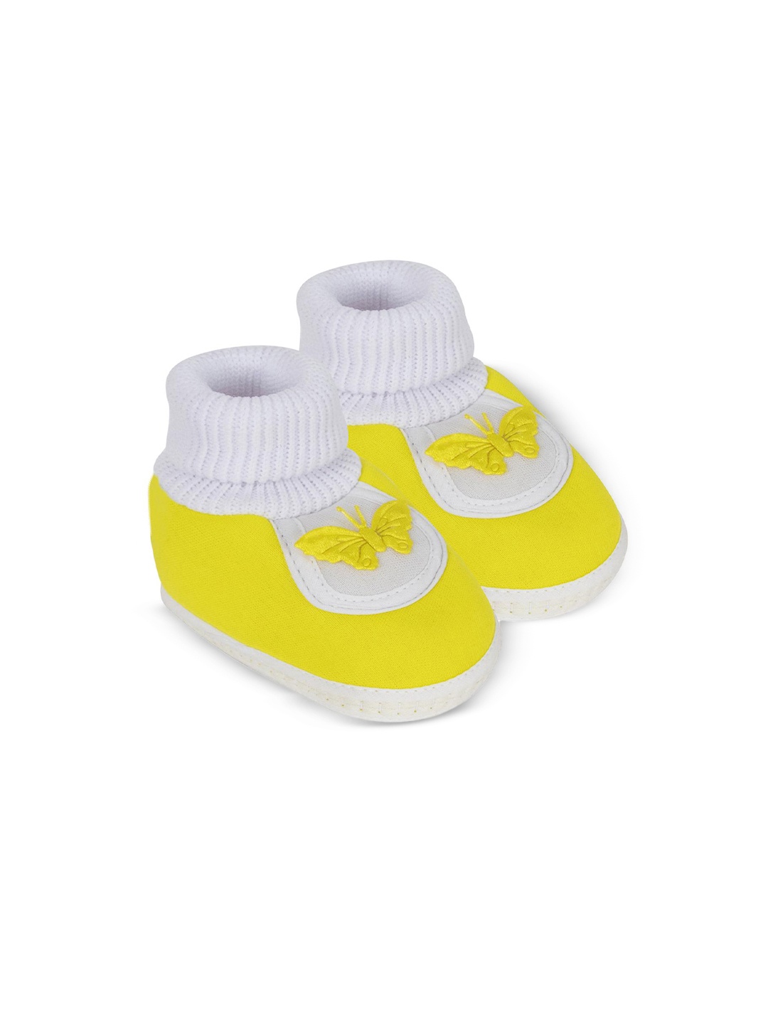

BAESD Infants Girls Cotton Butterfly Booties, Yellow