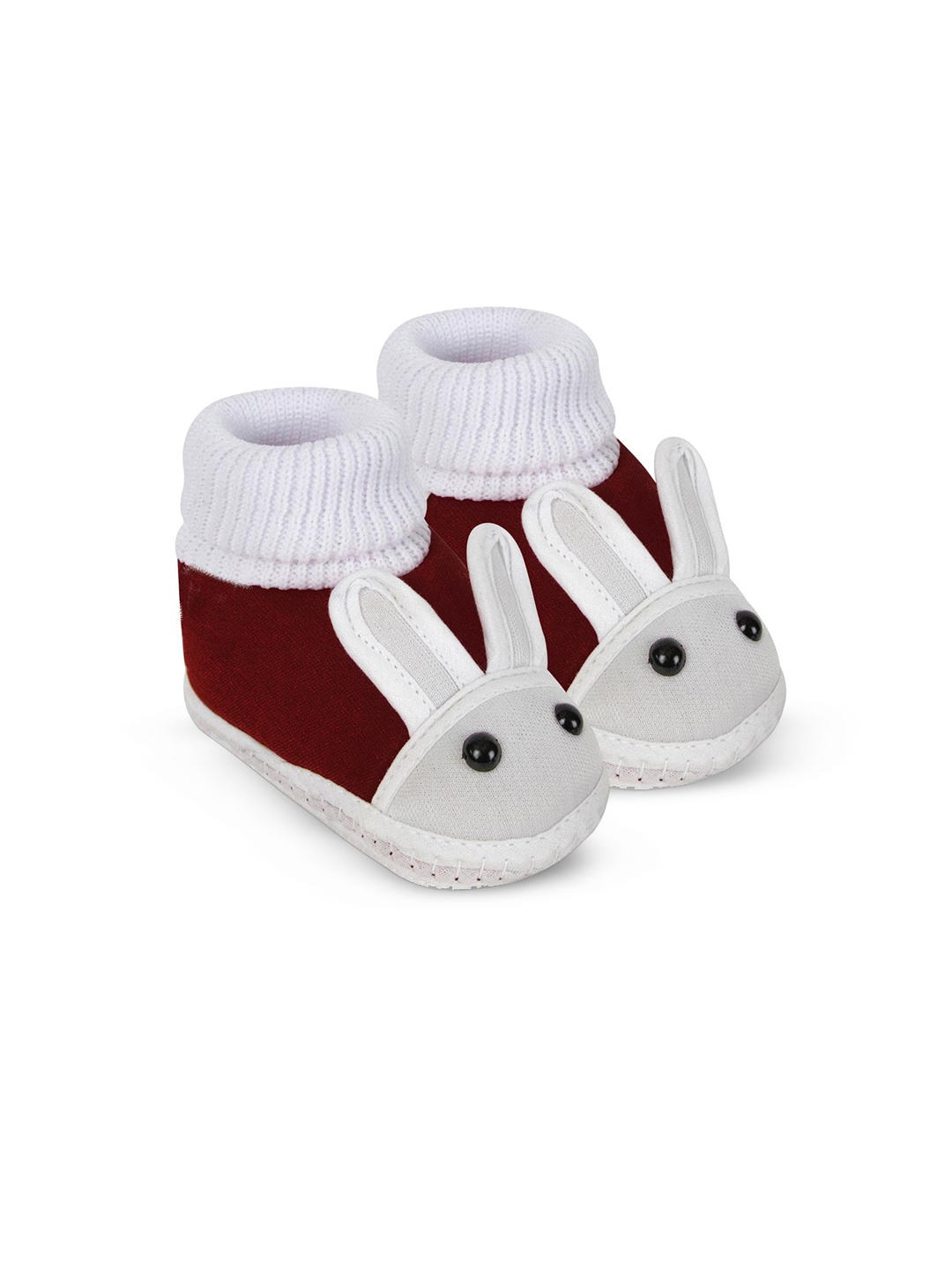 

BAESD Kids Rabbit Face Cotton Booties, Maroon