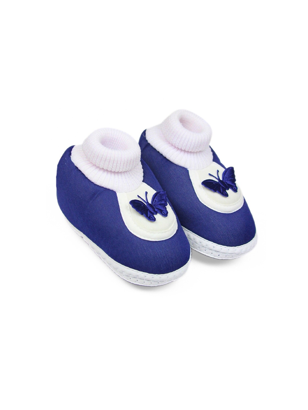 

BAESD Kids Cotton Butterfly Slip On Booties, Navy blue