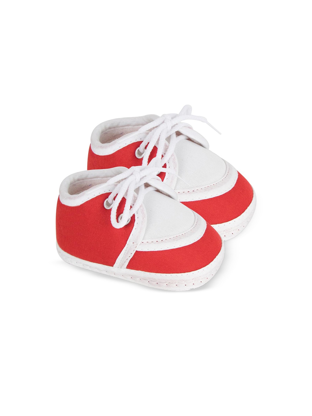 

BAESD Infants Kids Colourblocked Cotton Booties, Red