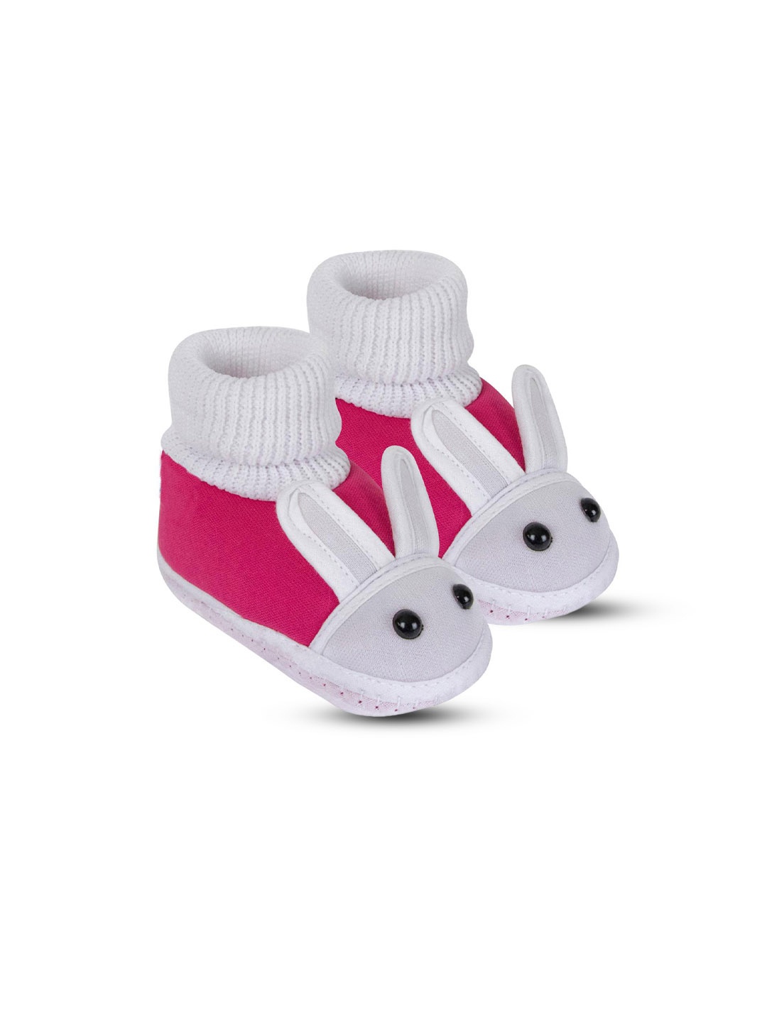 

BAESD Infants Cotton Rabbit Face Slip On Booties, Pink