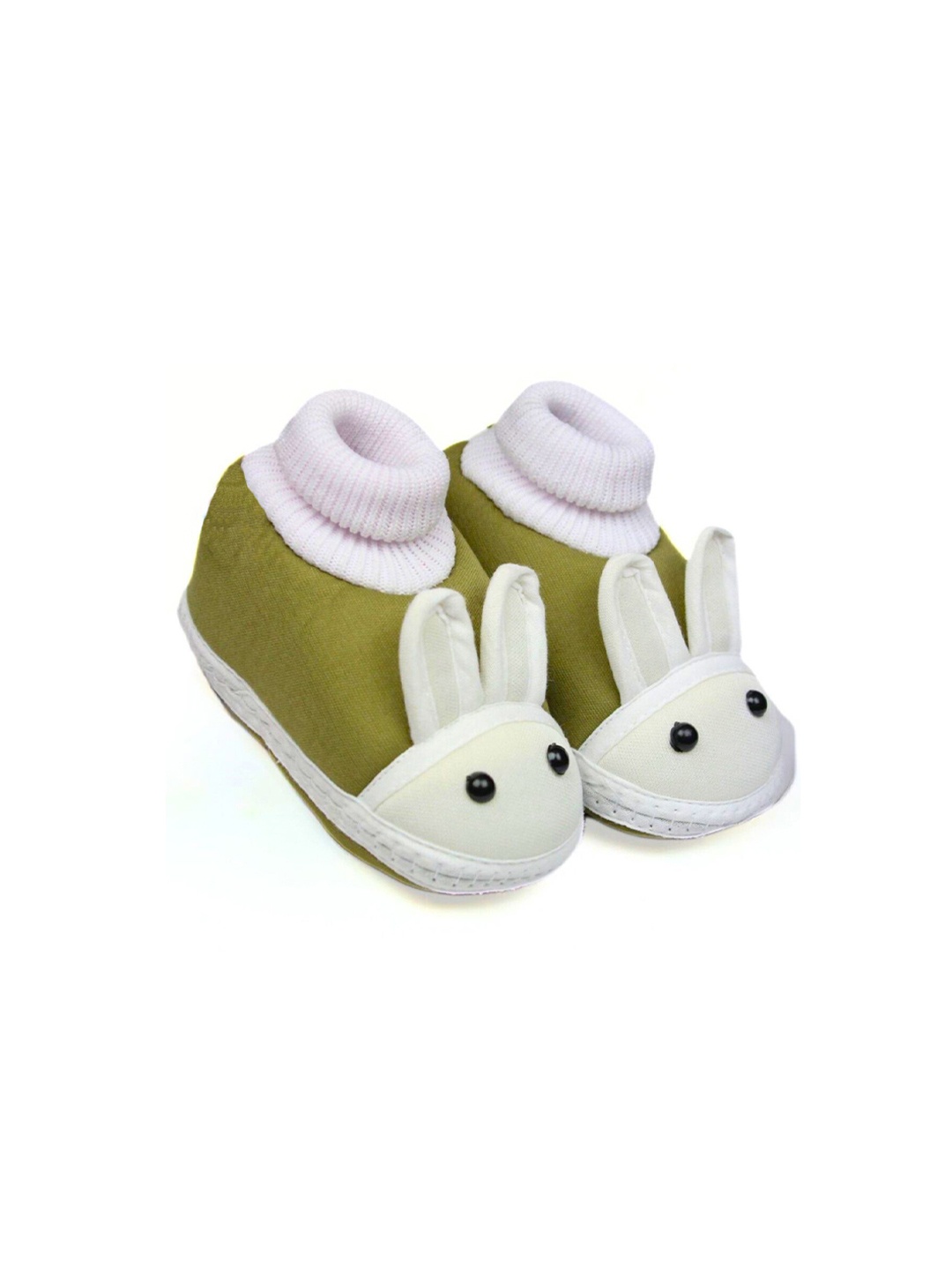 

BAESD Kids Rabbit Face Cotton Booties, Olive