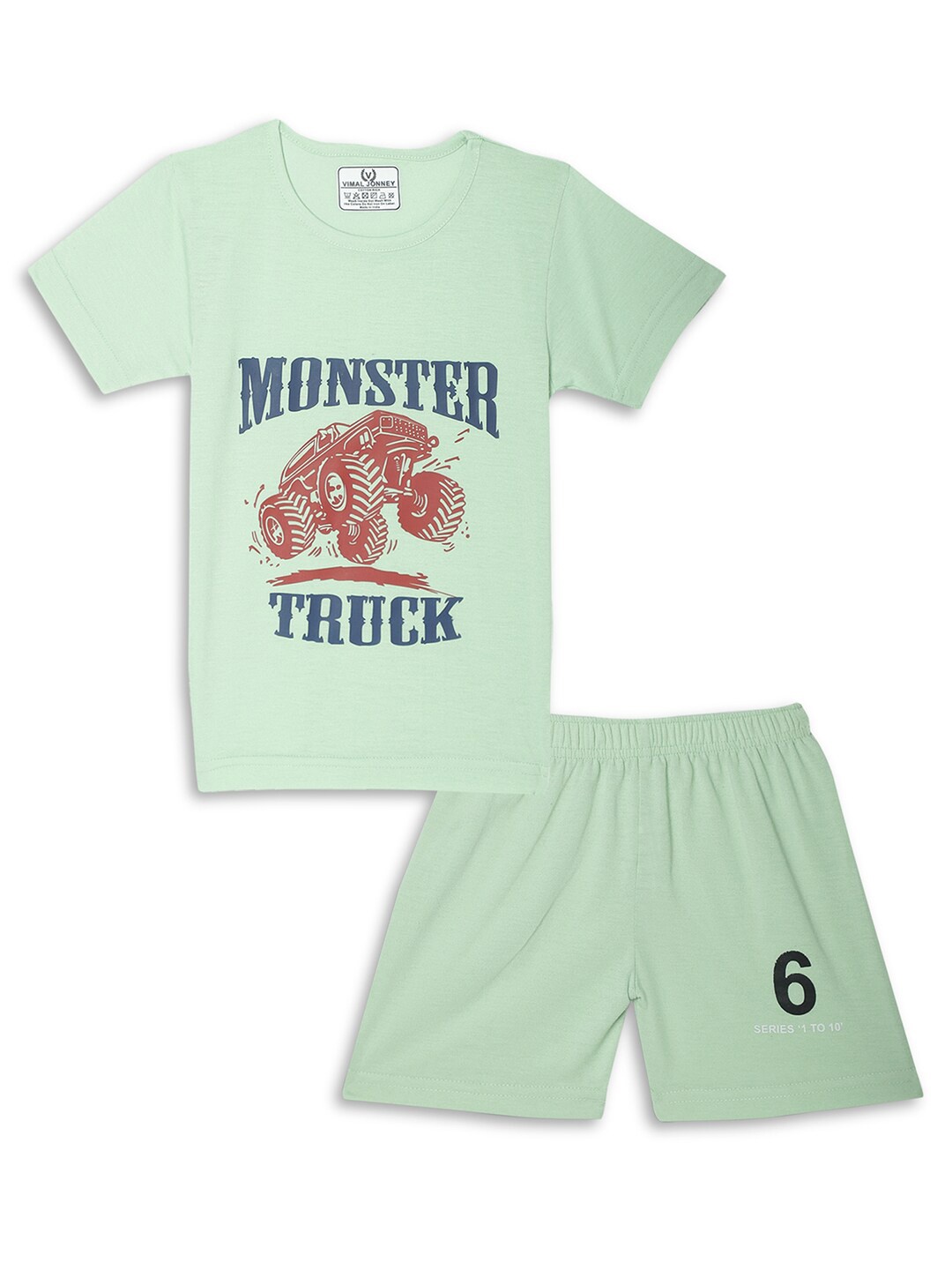

VIMAL JONNEY Kids Printed T-shirt with Shorts, Green