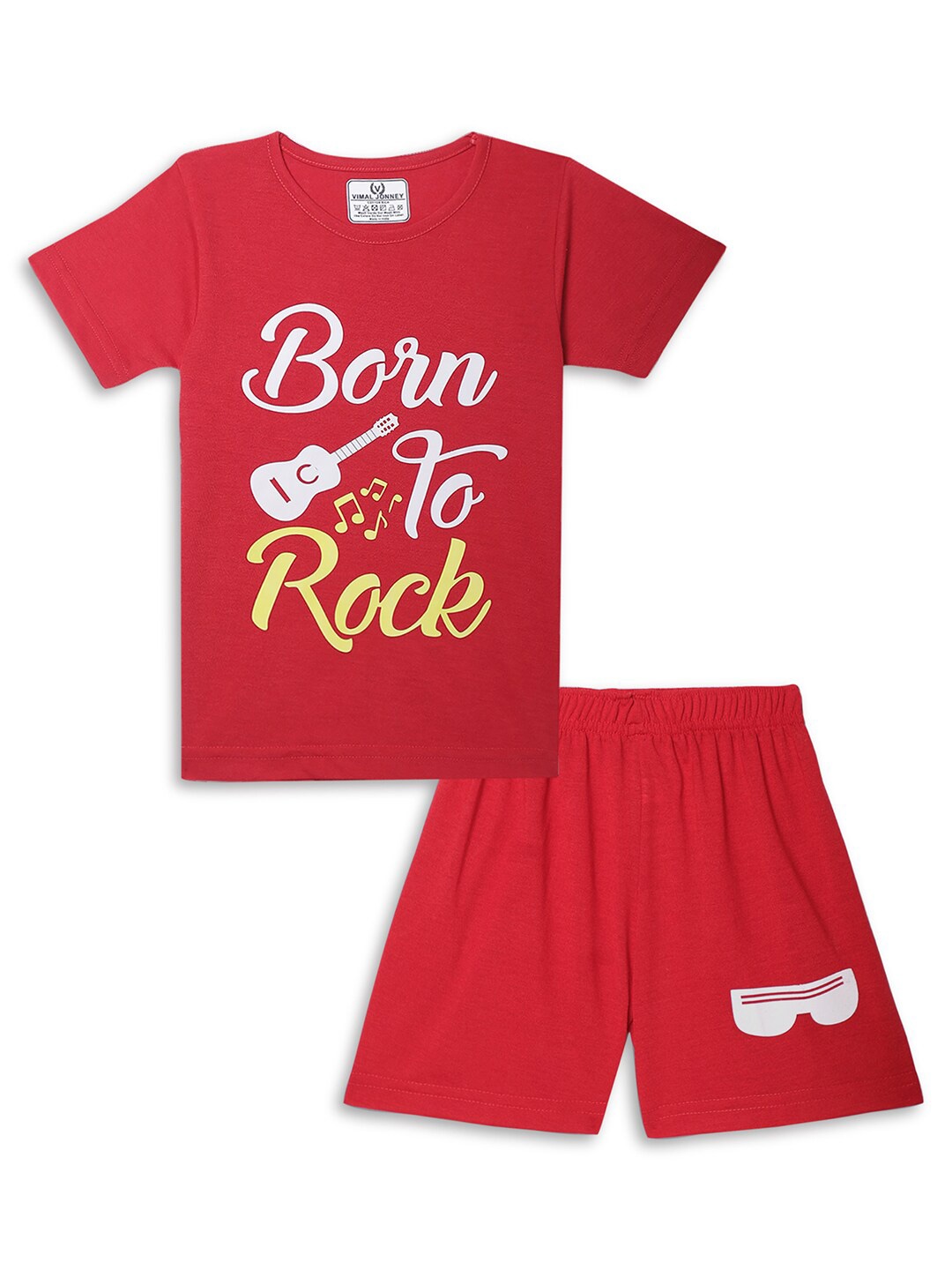 

MACK JONNEY Kids Printed T-shirt with Shorts, Red