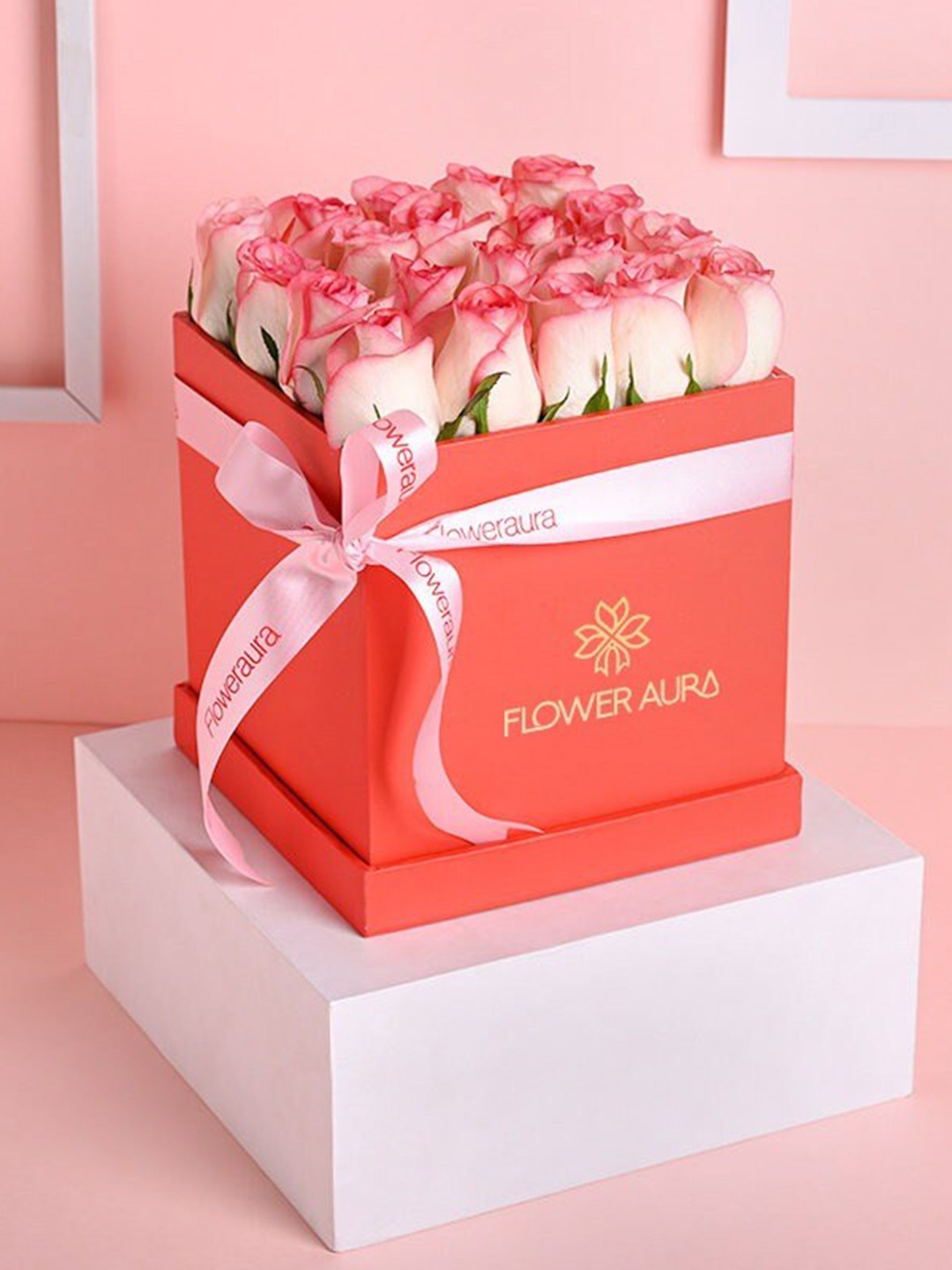 

Floweraura Pink 20 Pieces Roses Flowers Bouquet In A Box