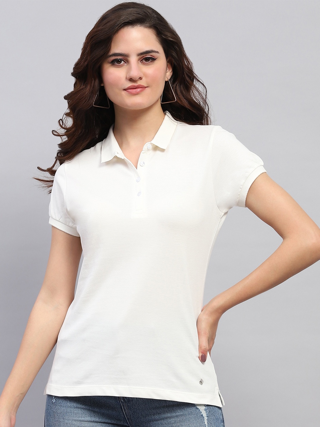 

Monte Carlo Women Polo Collar T-shirt, Off white