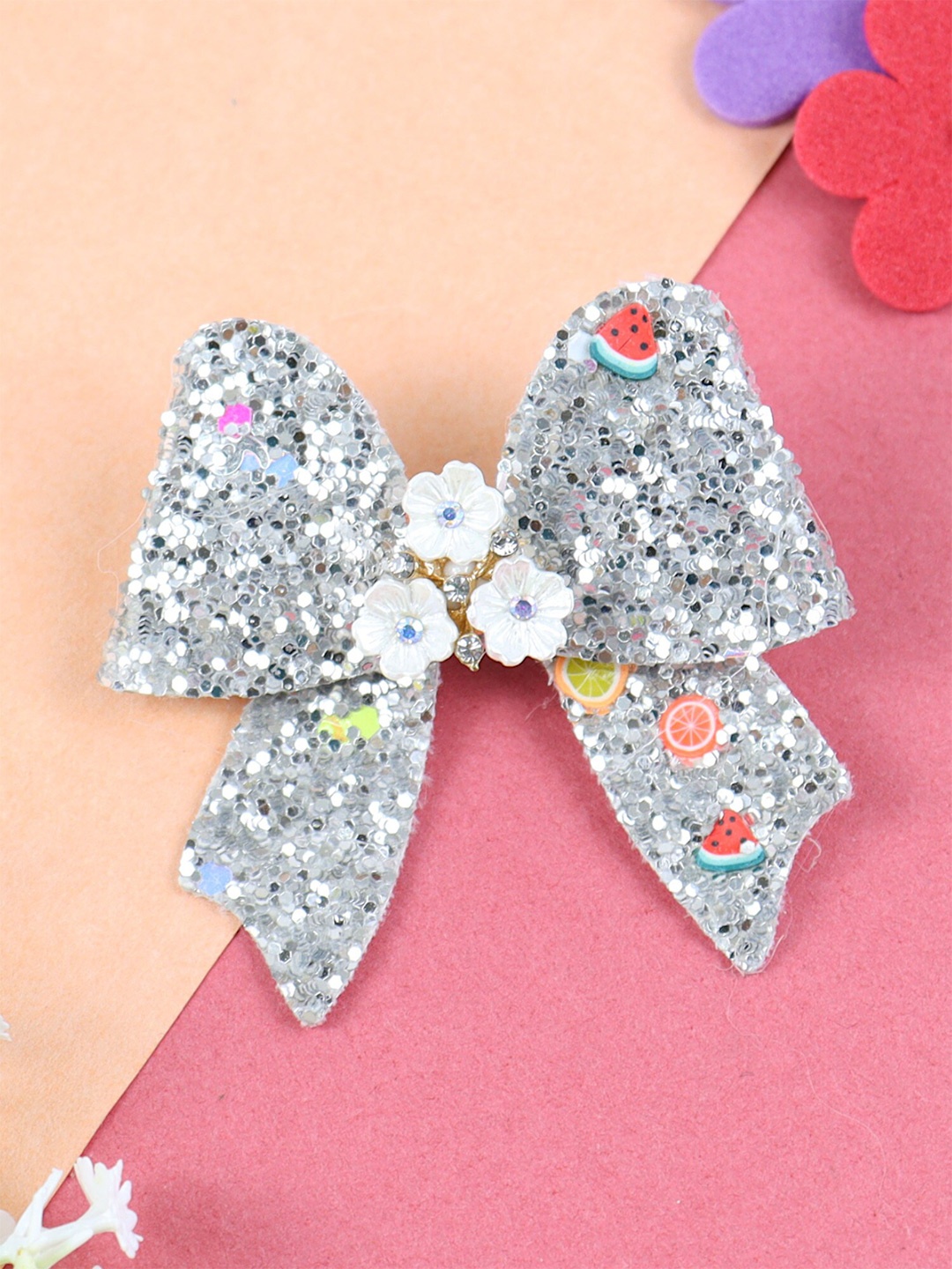 

Asthetika Kids Girls Embellished Alligator Hair Clip, Silver