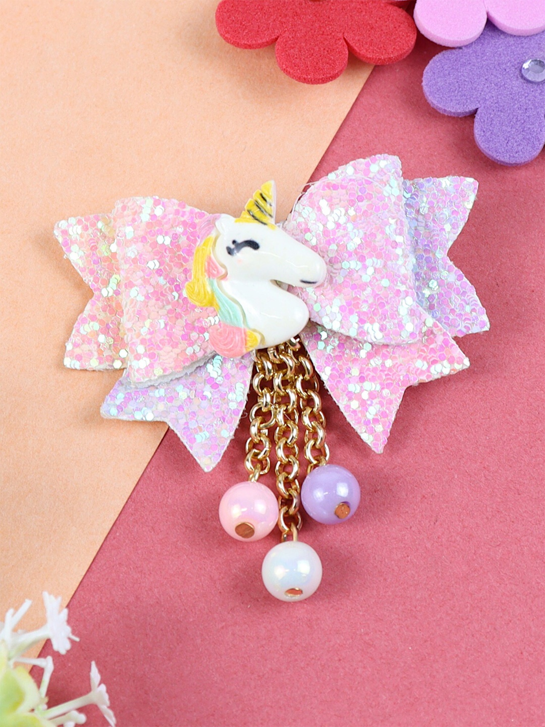 

Asthetika Kids Girls Embellished Alligator Hair Clip, Pink