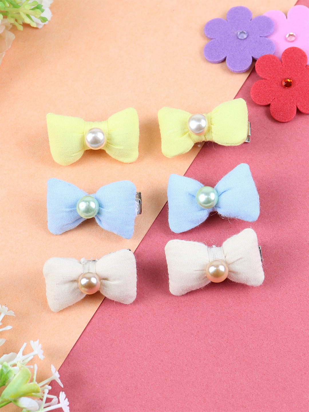 

Asthetika Kids Girls Set of 6 Embellished Alligator Hair Clip, Blue