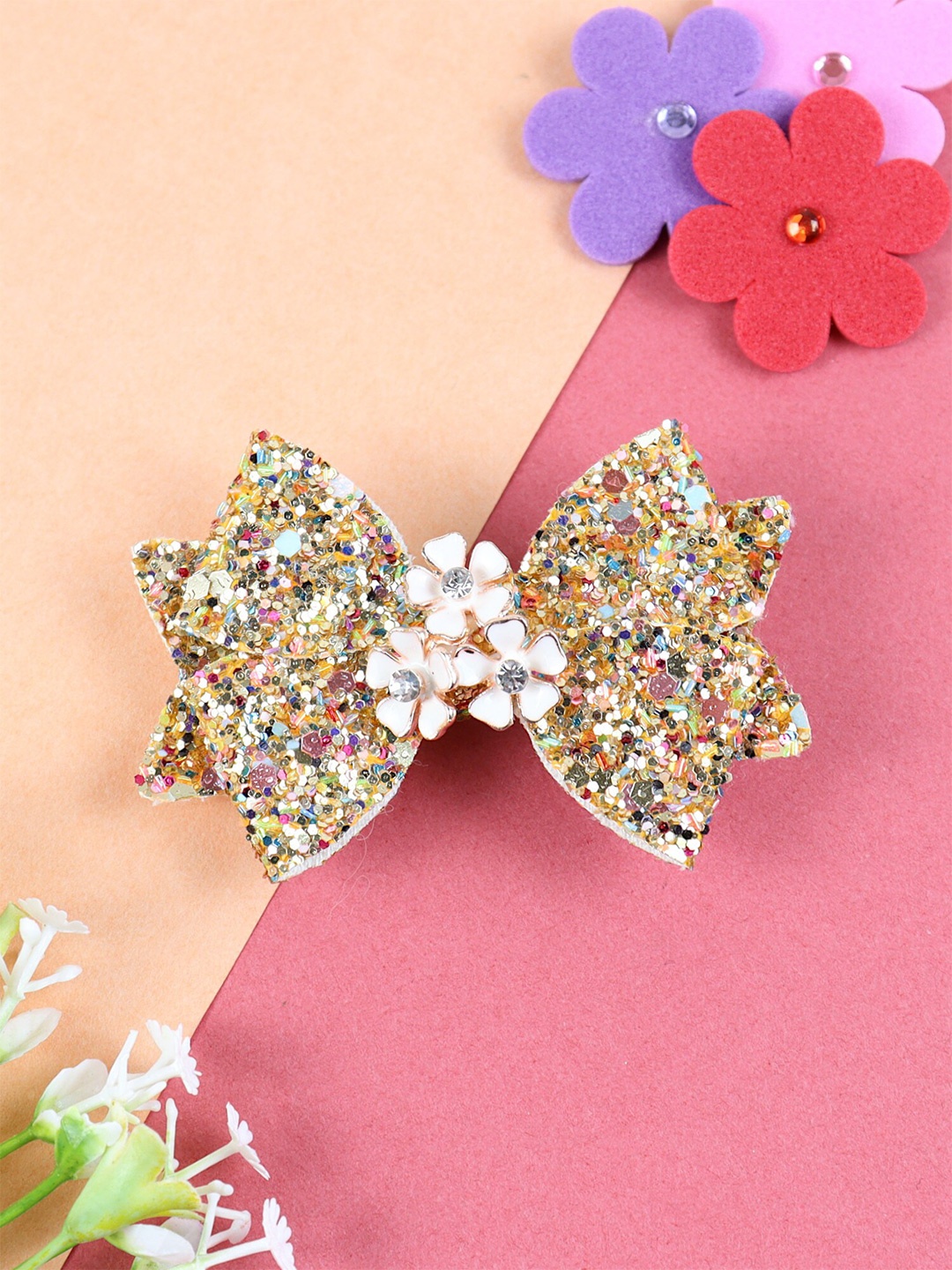

Asthetika Kids Girls Embellished Alligator Hair Clip, Gold