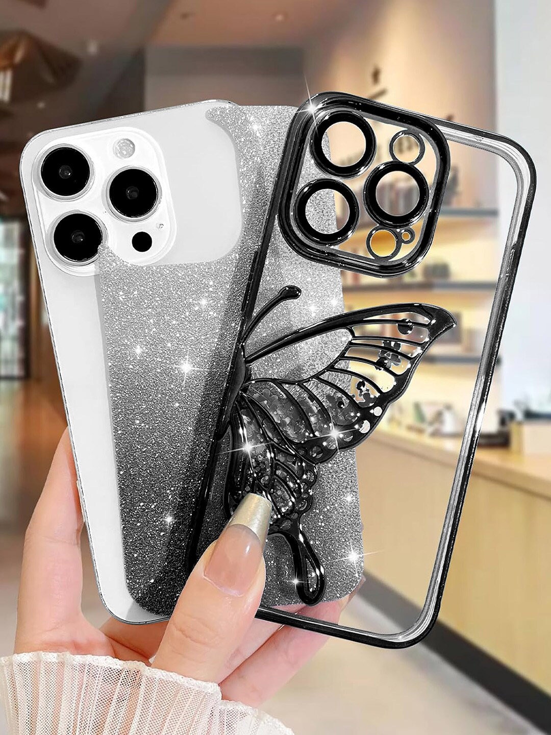 

TREEMODA Quirky Printed iPhone 14 Back Case, Black