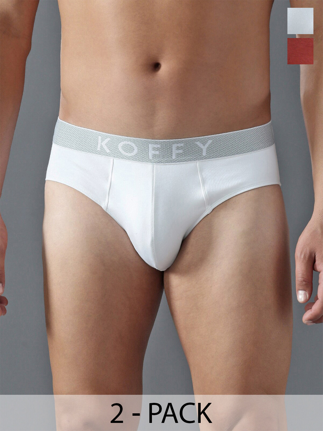 

KOFFY Pack of 2 Anti Microbial Basic Briefs KOFFY_KI43_BRF_WHT_RST_2PC, White