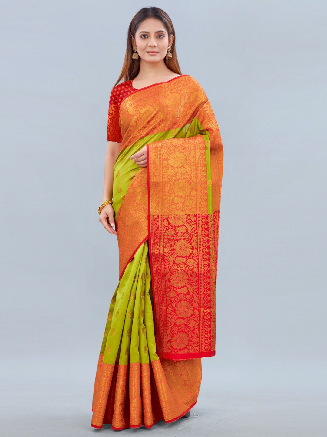 

Siya Fashion Ethnic Woven Design Zari Banarasi Saree, Green