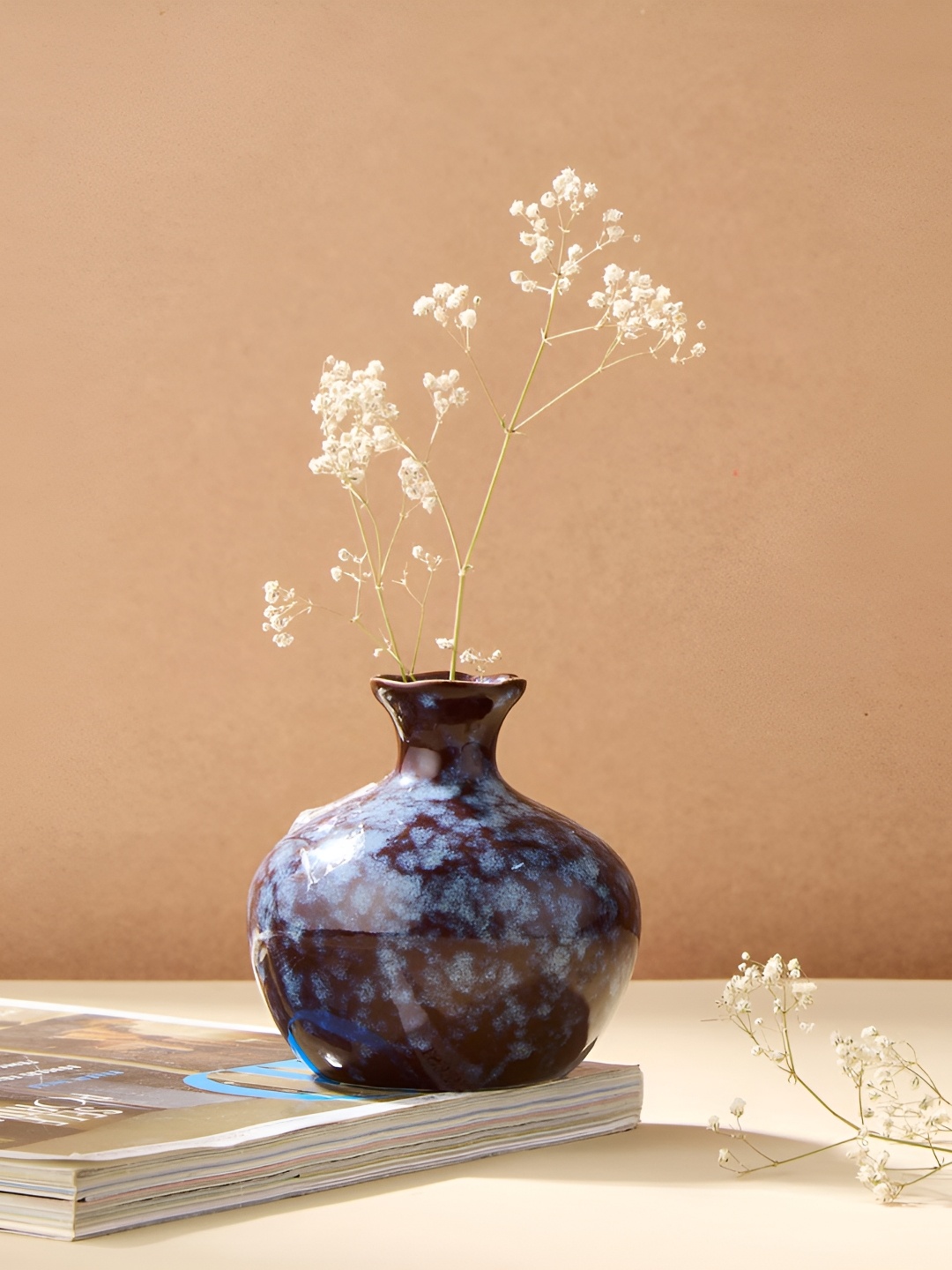 

Fabindia Blue Ceramic Flower Vase