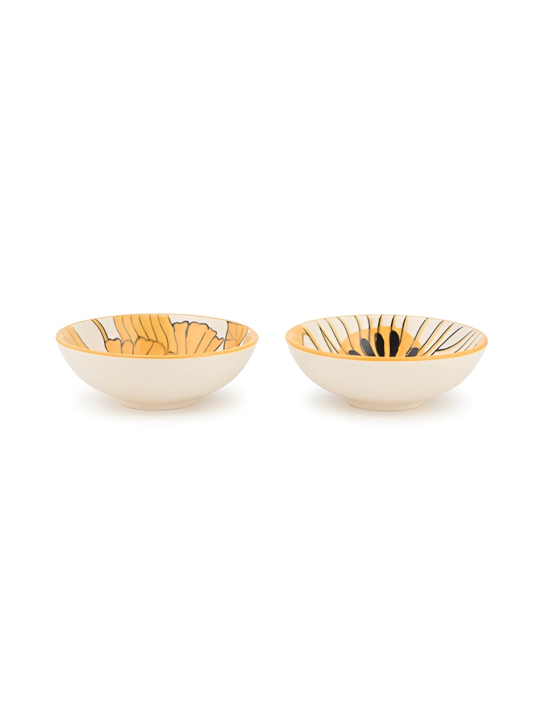 

Fabindia Kusum Yellow & Black 2 Pieces Printed Nut Bowls