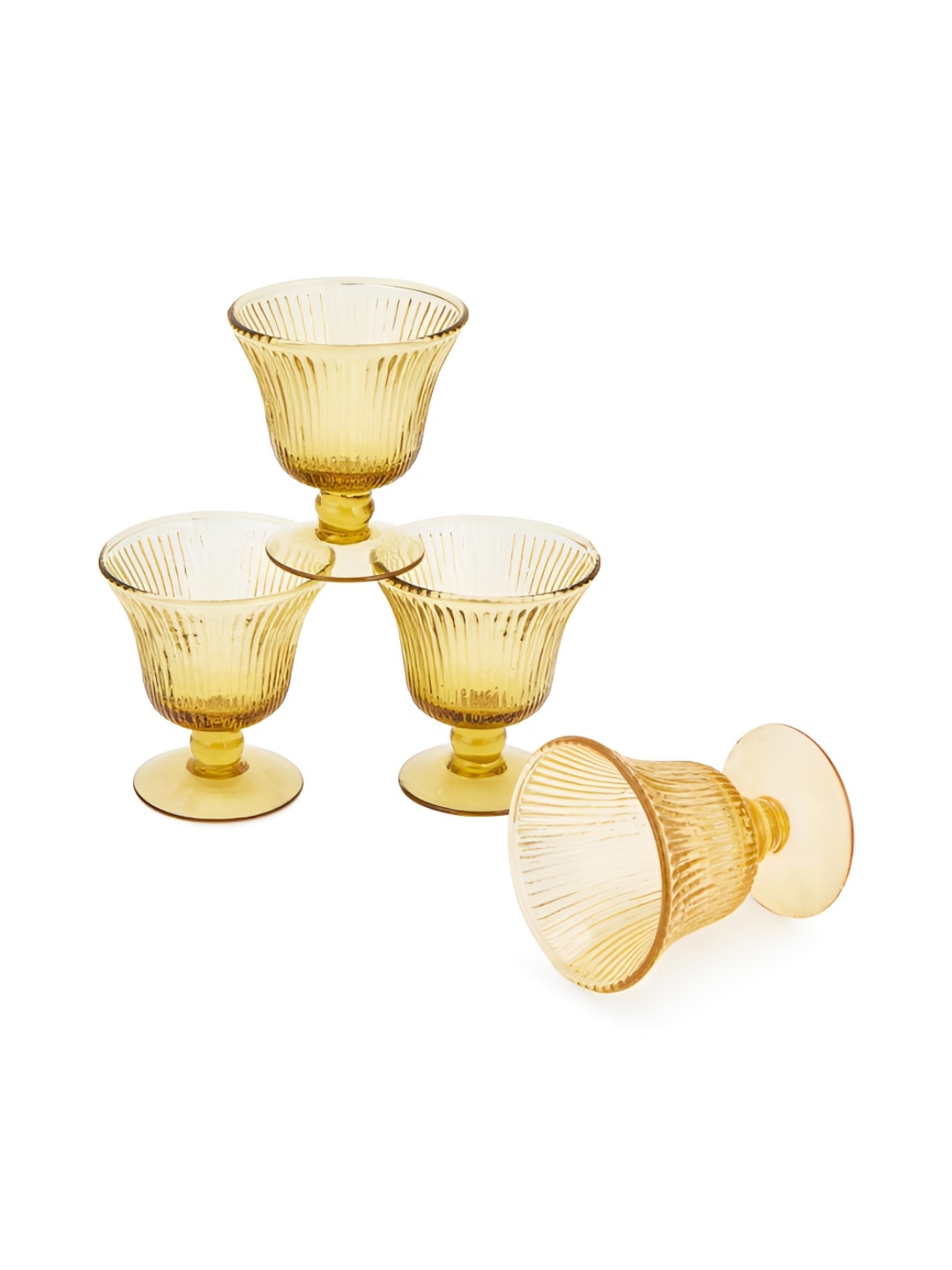 

Fabindia Yellow 4 Pieces Textured Taraash Dessert Bowls