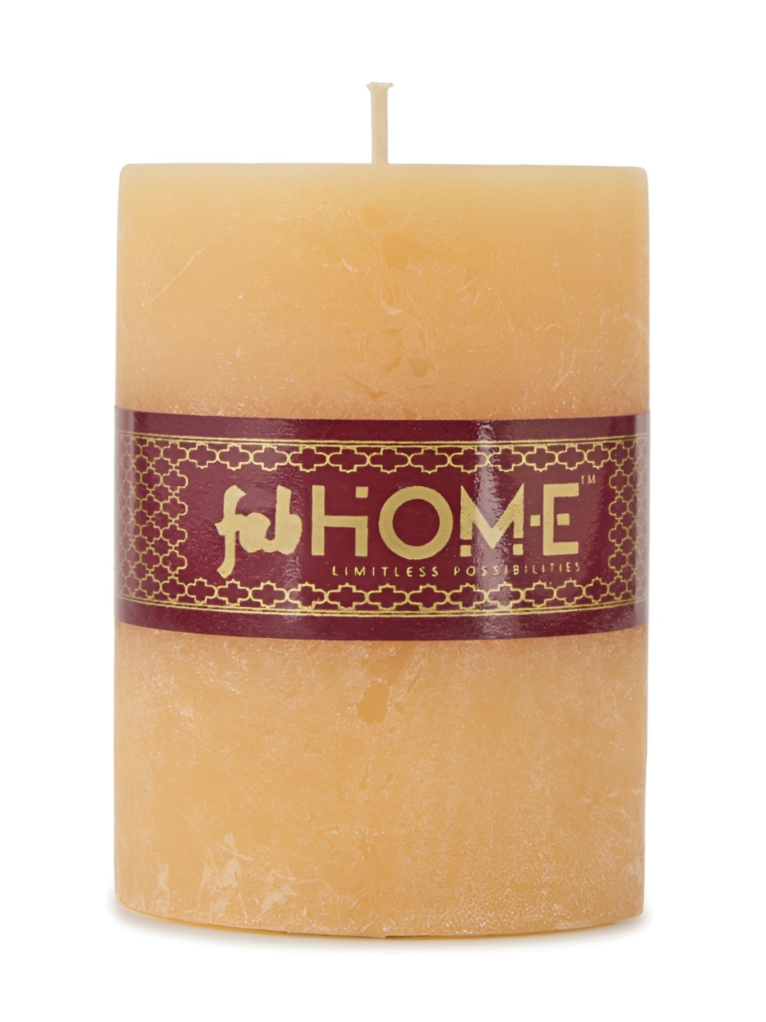 

Fabindia Orange & Maroon Printed Pillar Candle