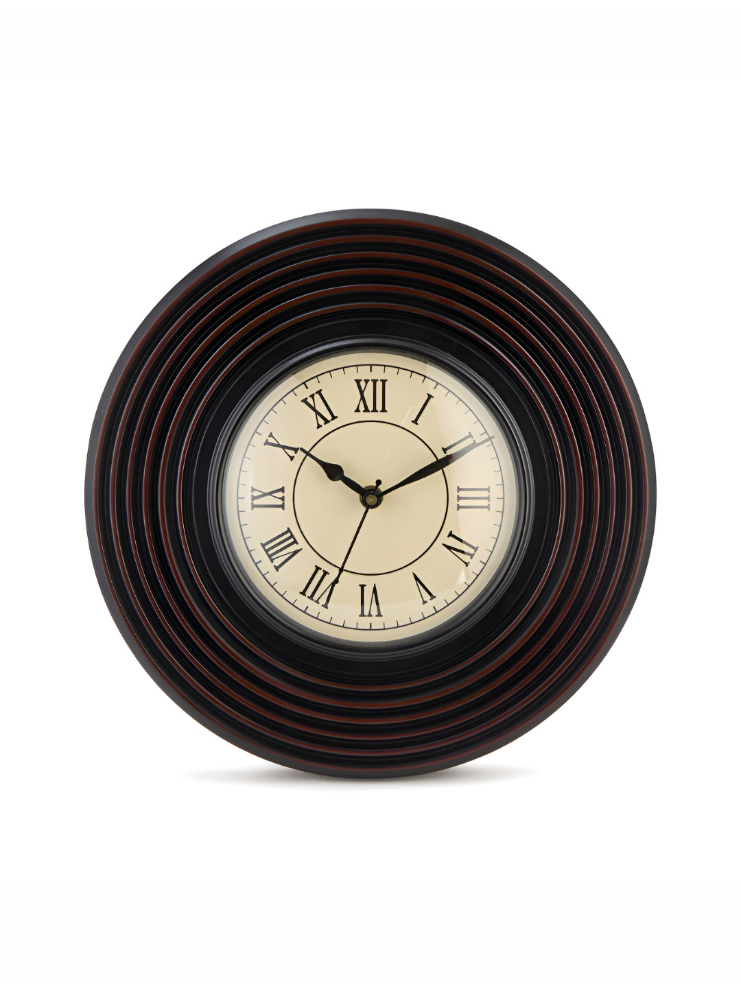 

Fabindia Black & Cream-Coloured Textured Wooden Contemporary Round Shaped Wall Clock