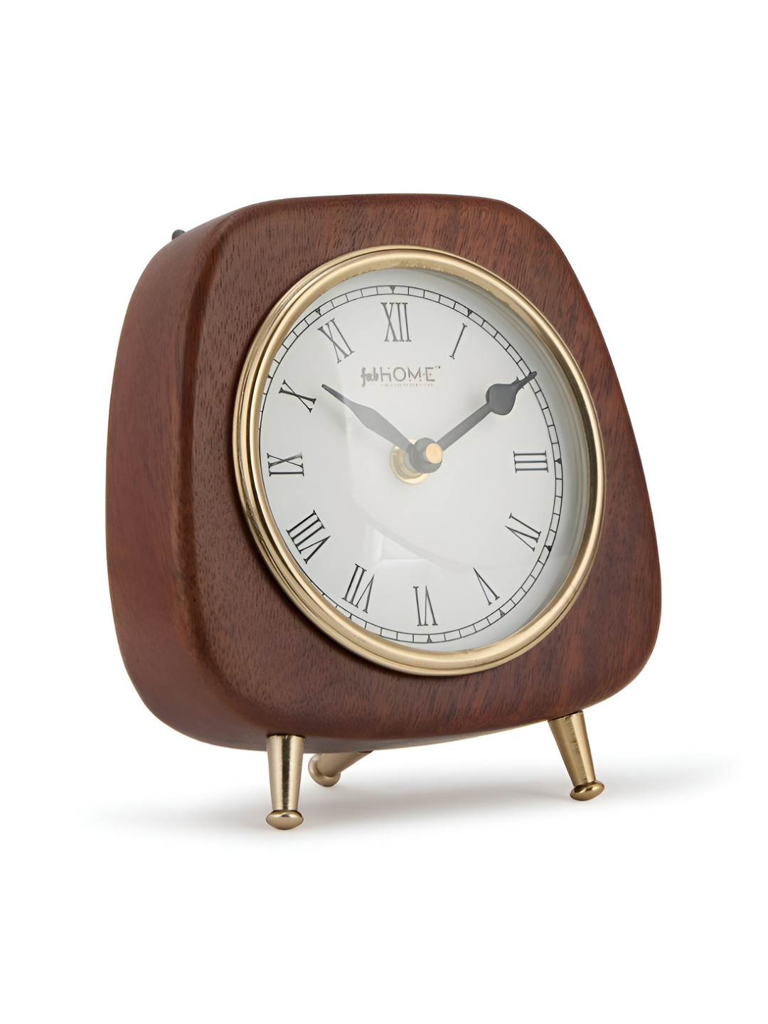 

Fabindia Brown & White Printed Wooden Contemporary Square Shaped Table Clock