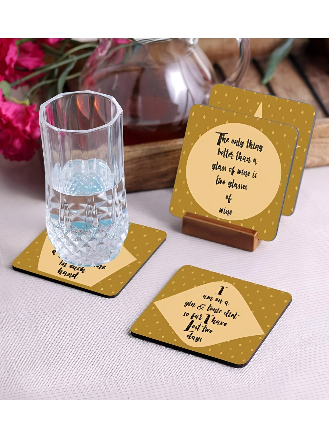 

Crazy Sutra Premium Brown & Black 4Pcs HD Printed MDF Coasters