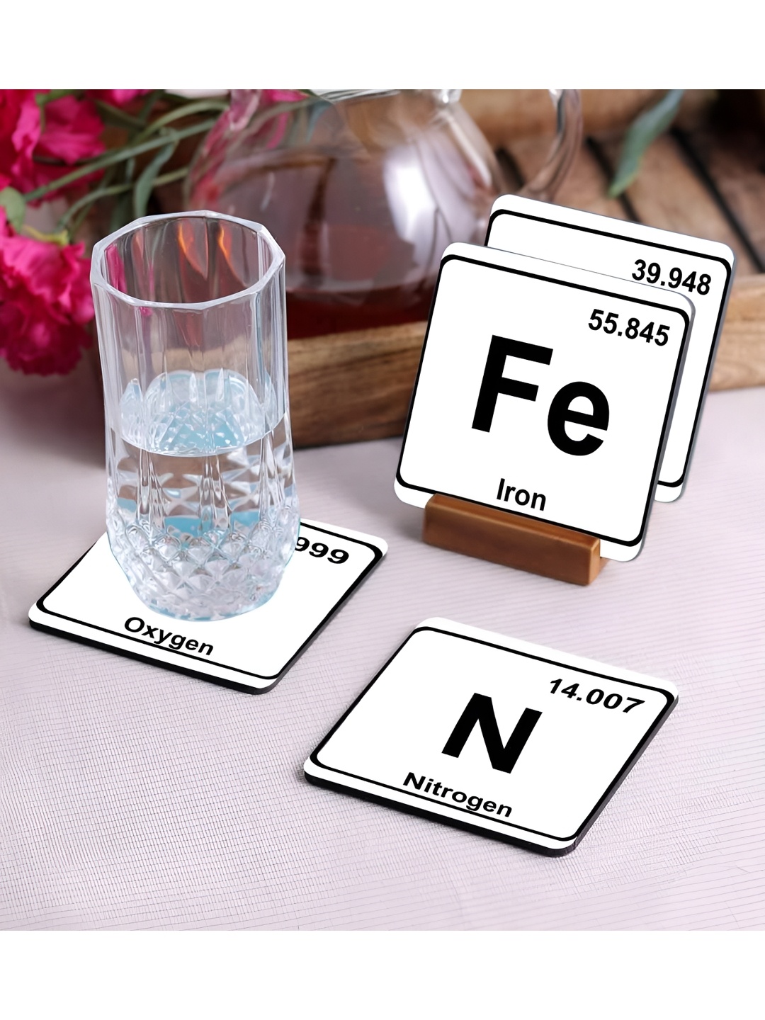 

Crazy Sutra Premium White & Black 4Pcs HD Printed MDF Coasters