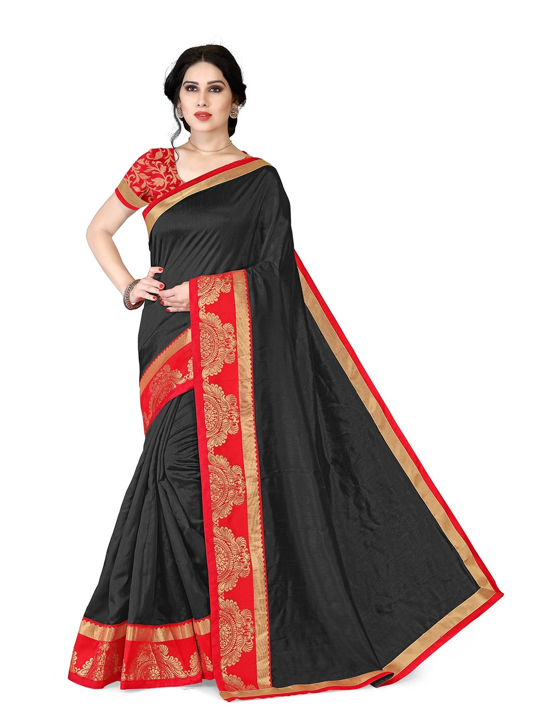 

KALINI Zari Party Wear Saree, Black