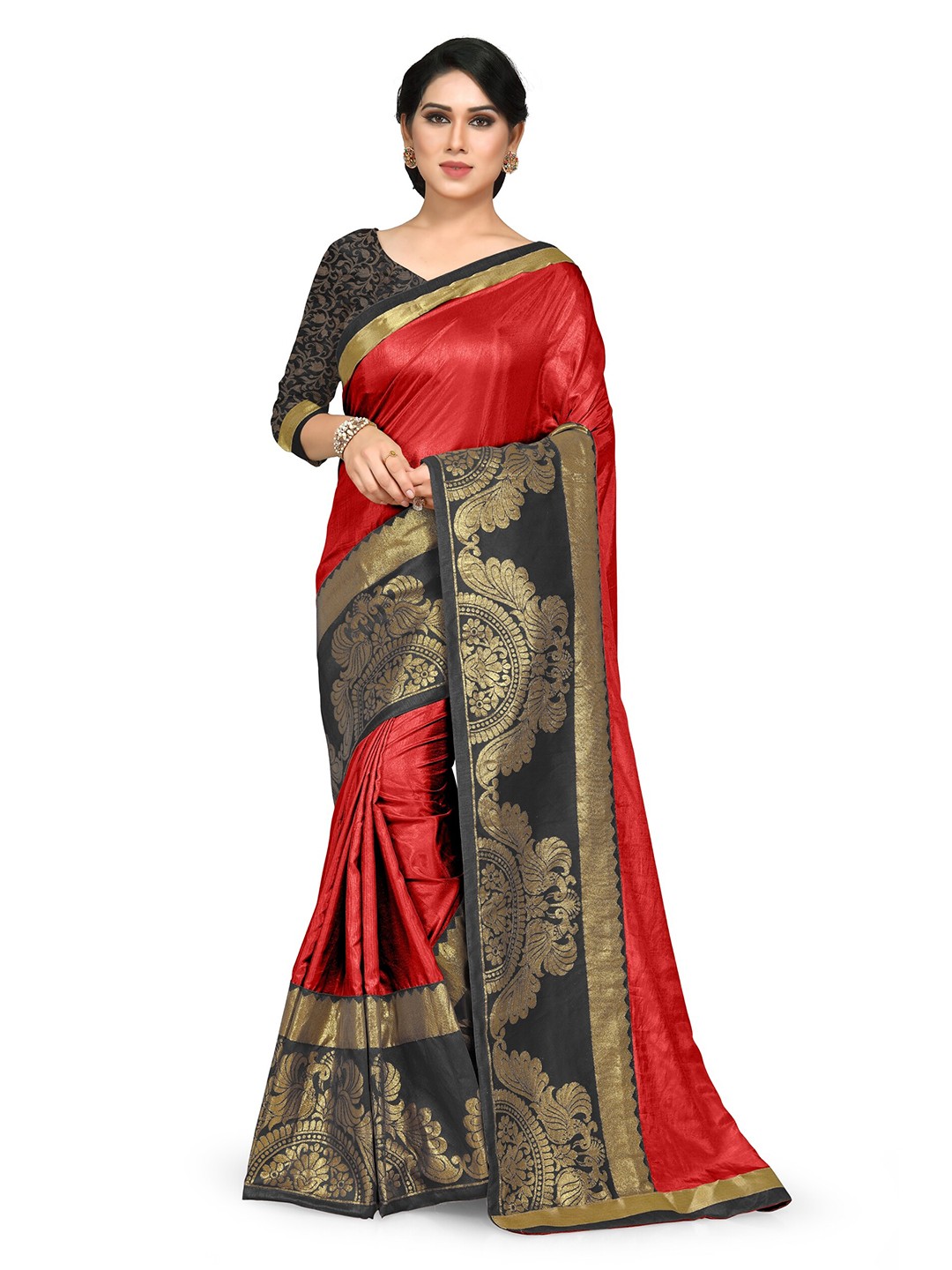 

KALINI Zari Woven Design Saree, Red