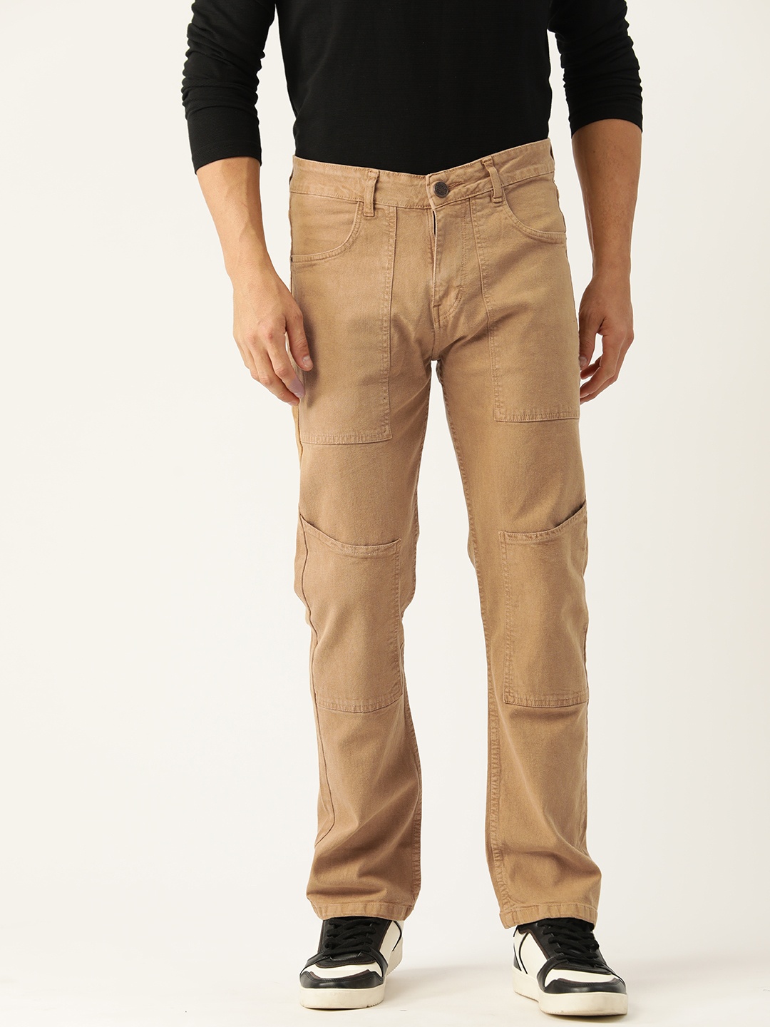 

PARIS HAMILTON Men Relaxed Fit Stretchable Jeans, Tan