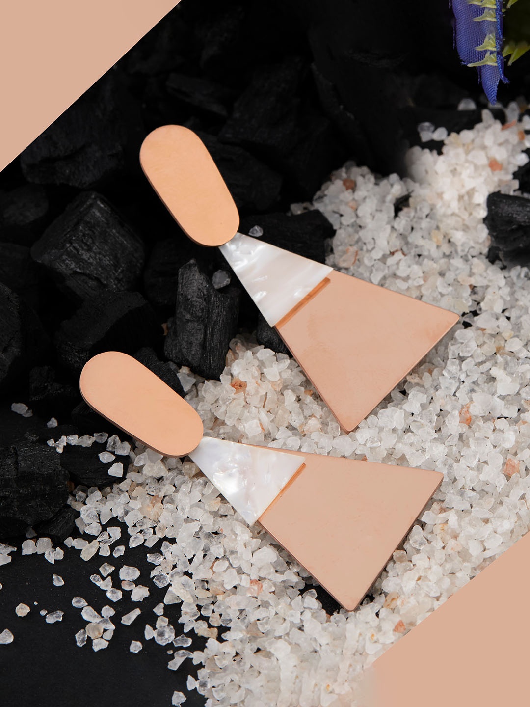 

GRLIE Contemporary Drop Earrings, Rose gold