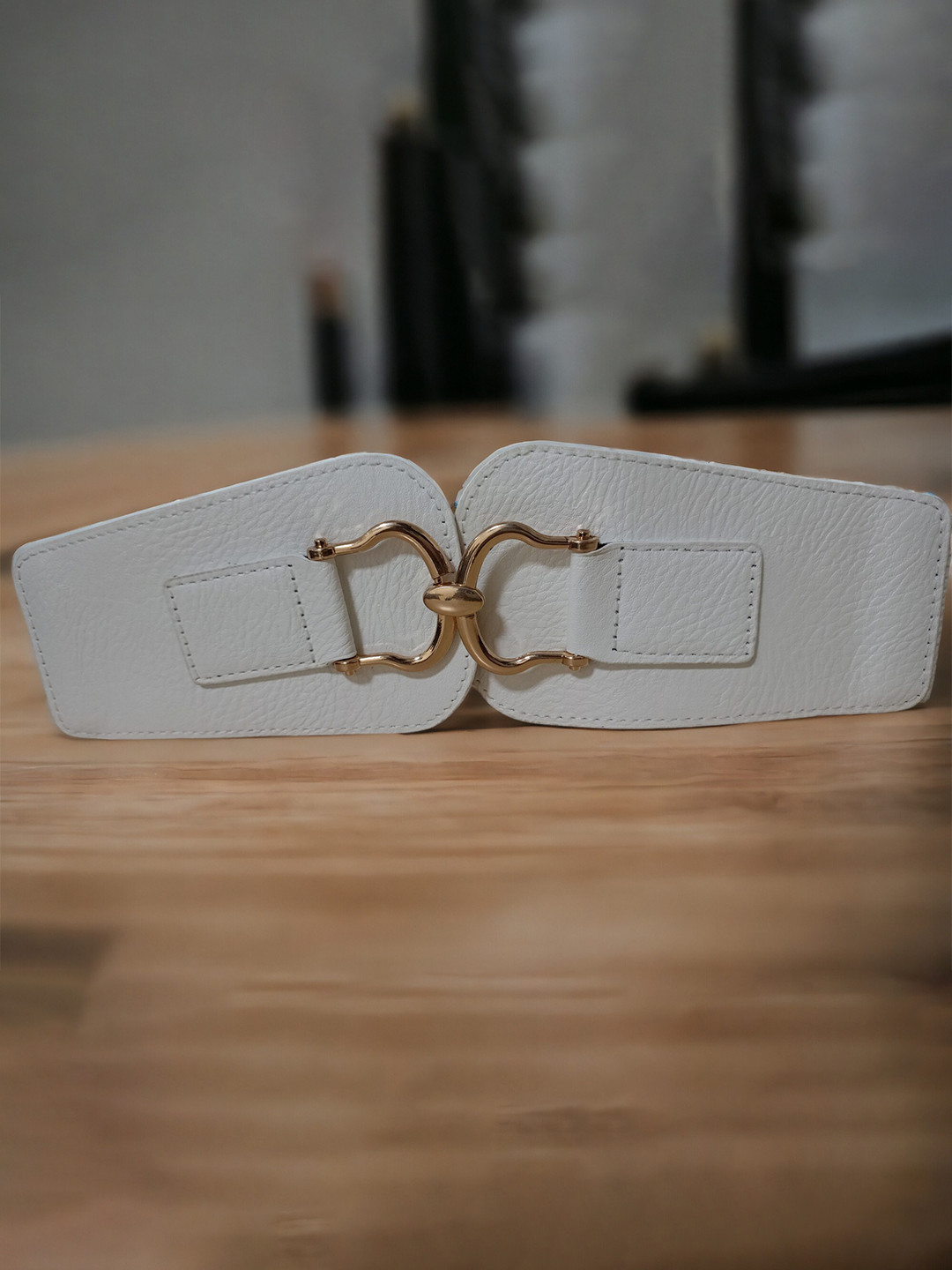 

WINSOME DEAL Women Canvas Stretchable Dress Belt, White