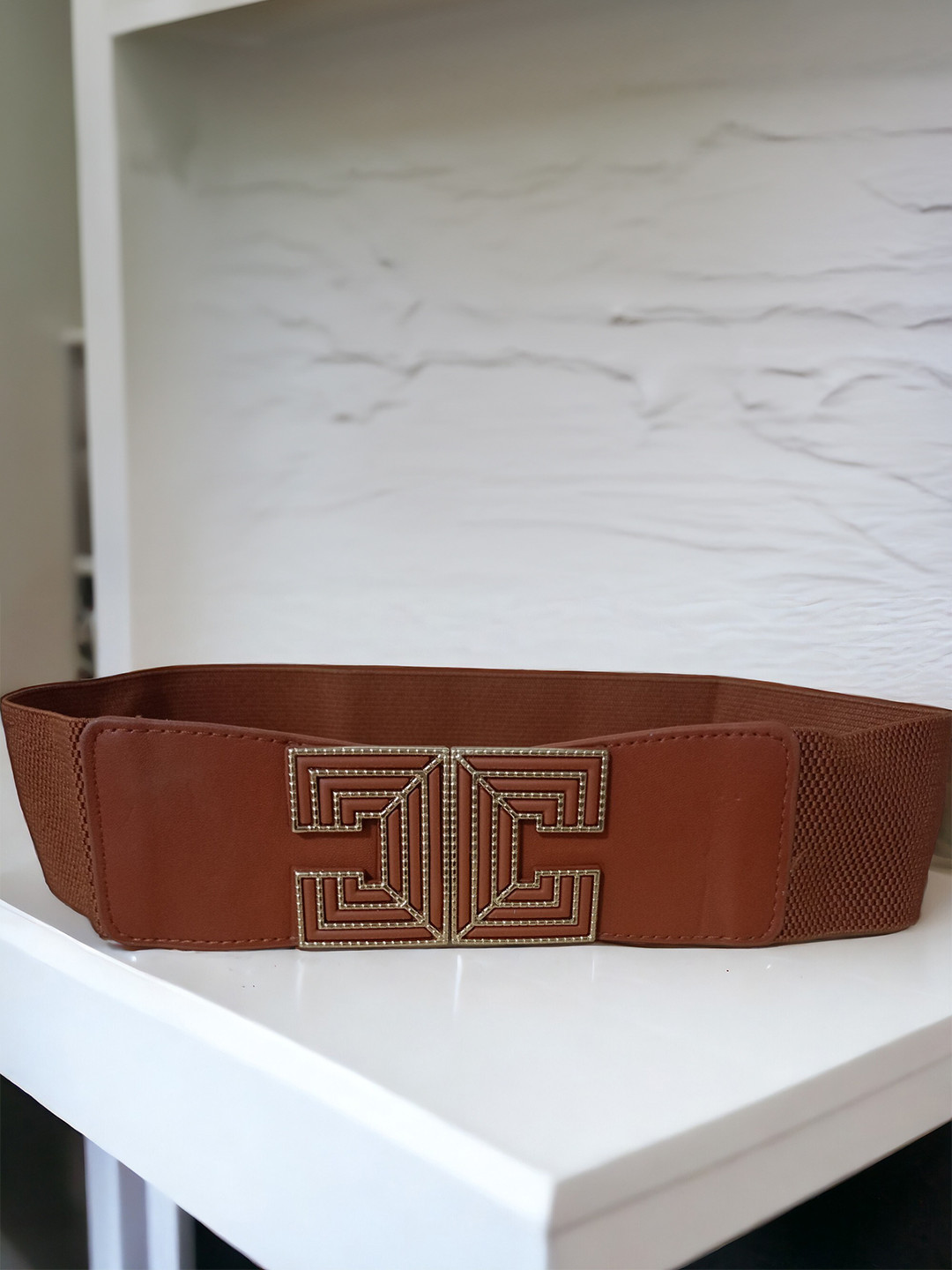 

WINSOME DEAL Women Canvas Stretchable Dress Belt, Brown