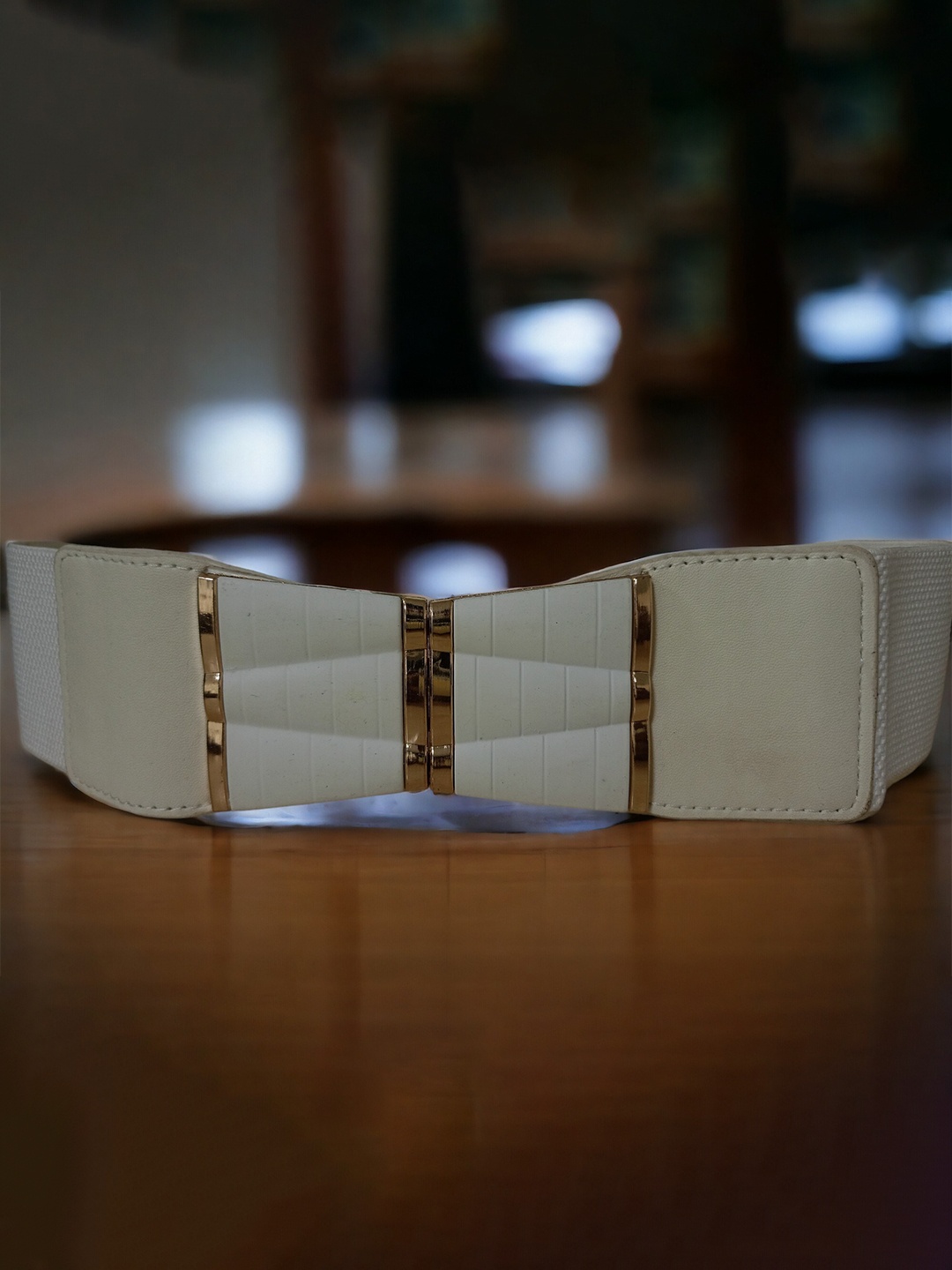 

WINSOME DEAL Women Canvas Stretchable Dress Belt, White