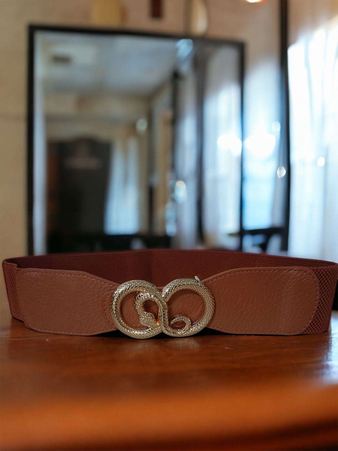 

WINSOME DEAL Women Canvas Stretchable Dress Belt, Brown