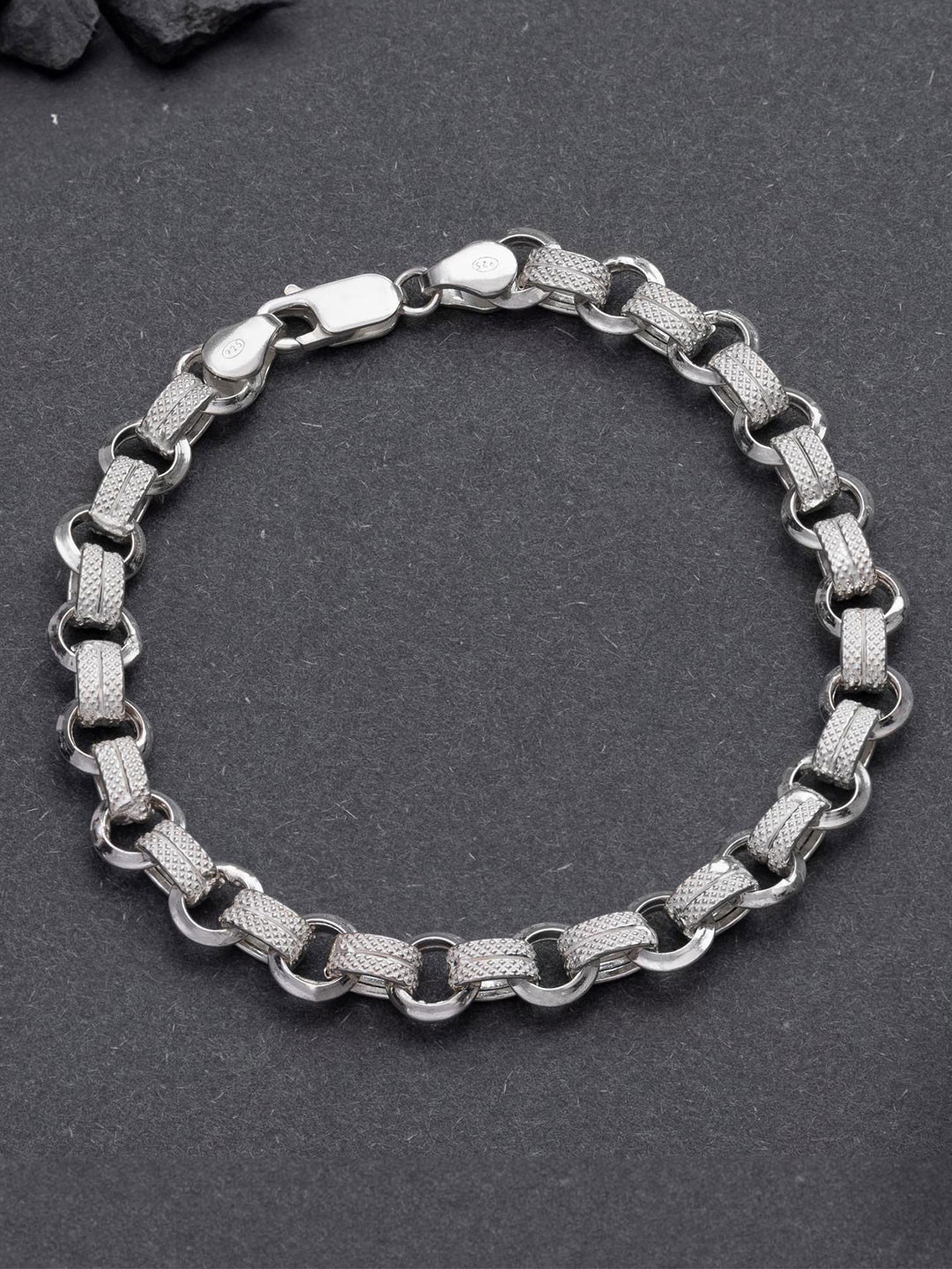 

ORIONZ Men Sterling Silver Silver-Plated Wraparound Bracelet