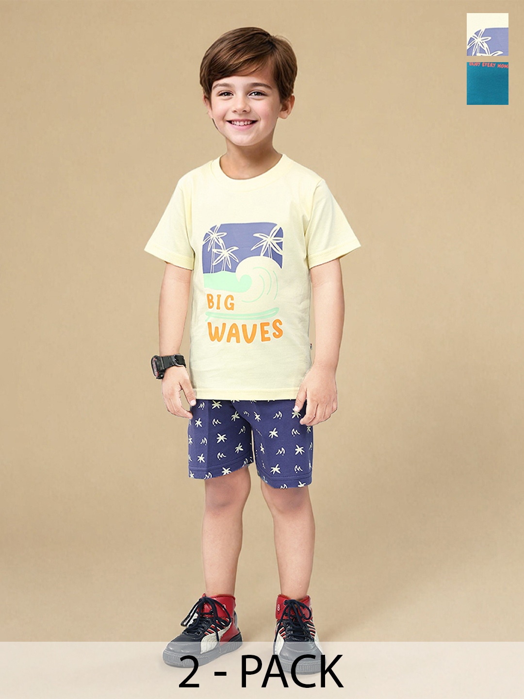 

Toonyport Boys Printed T-shirt With Short, Blue