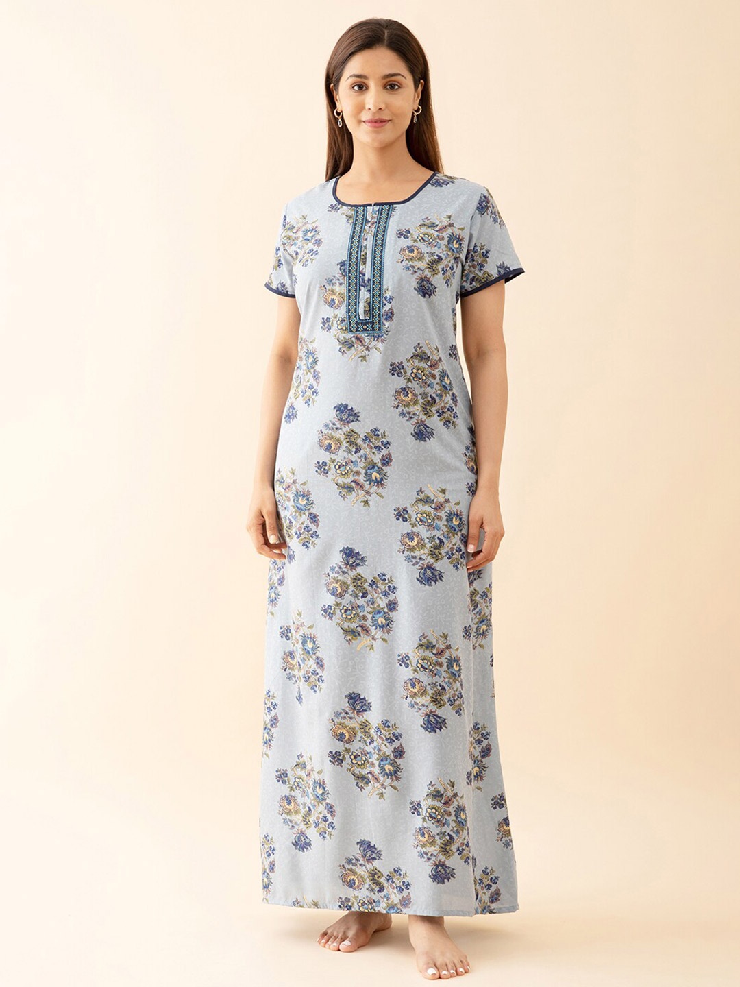 

Maybell Printed Maxi Nightdress, Blue