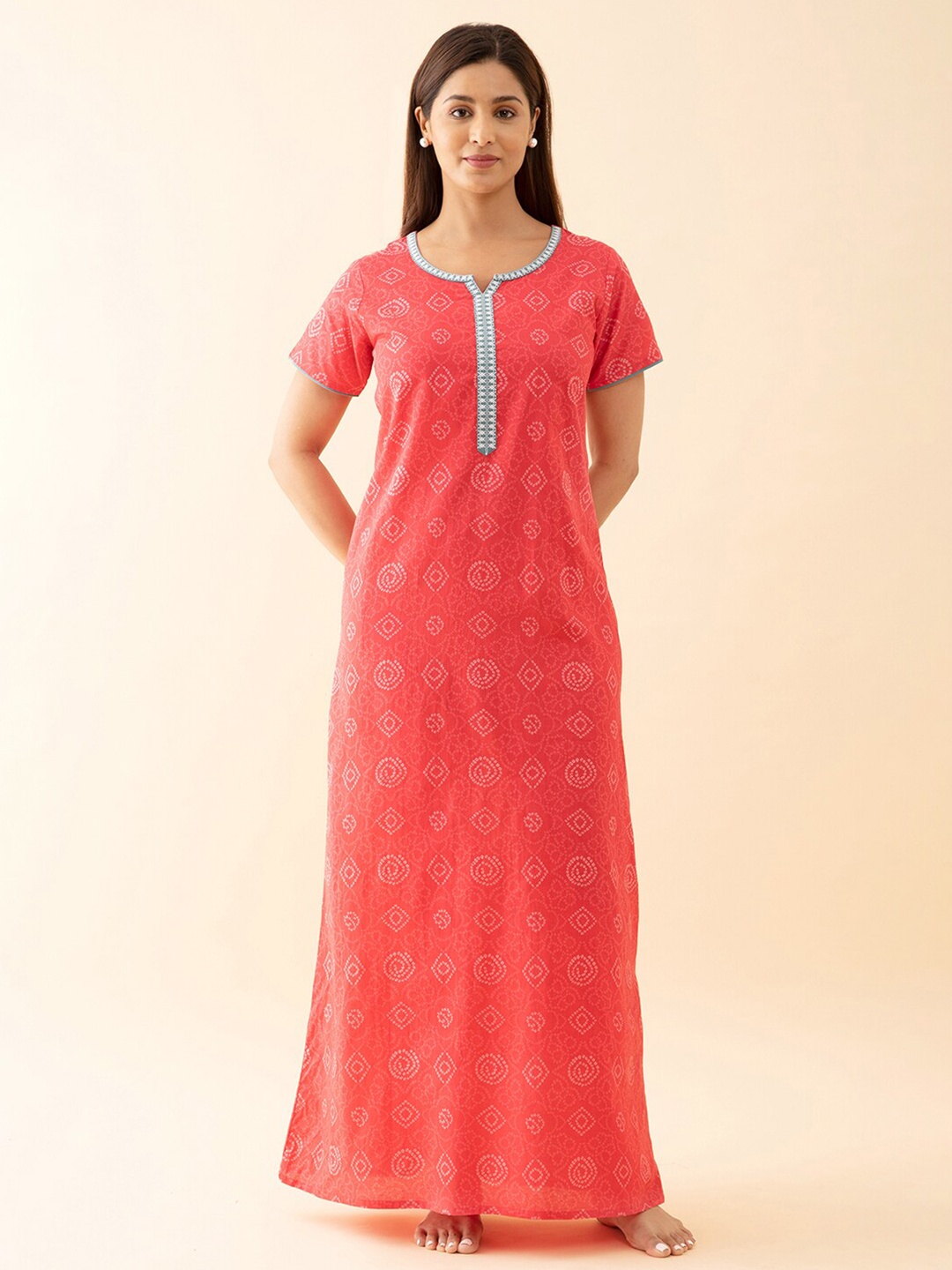 

Maybell Printed Pure Cotton Maxi Nightdress, Pink