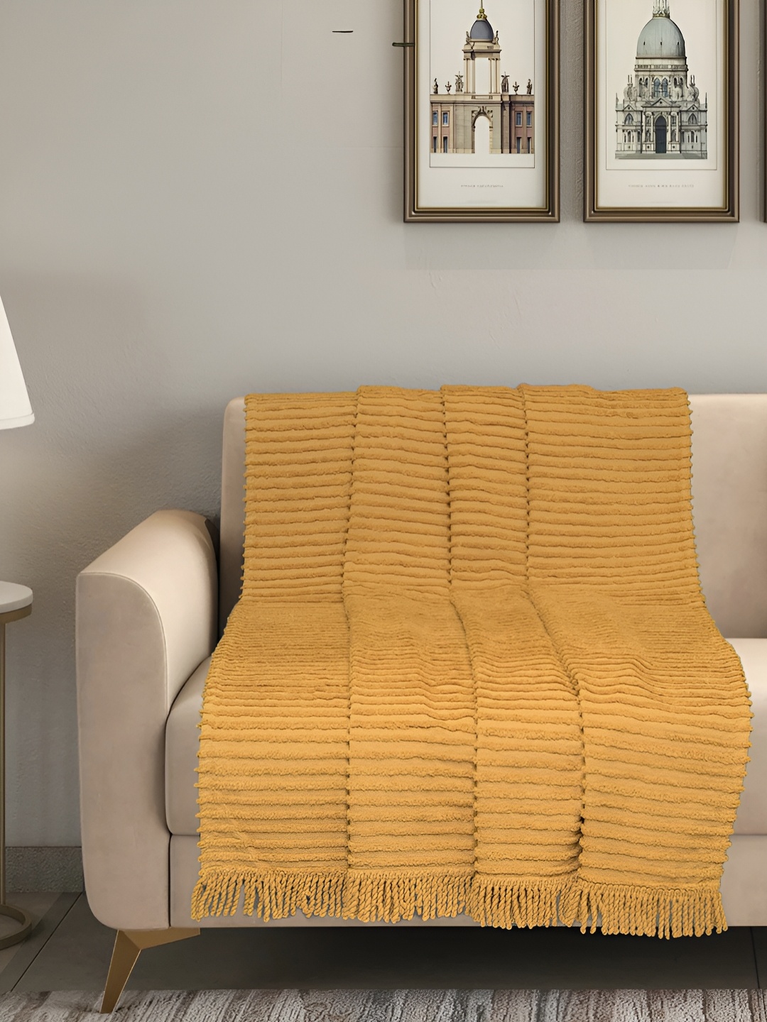 

Saral Home Beige Textured Sofa Throws