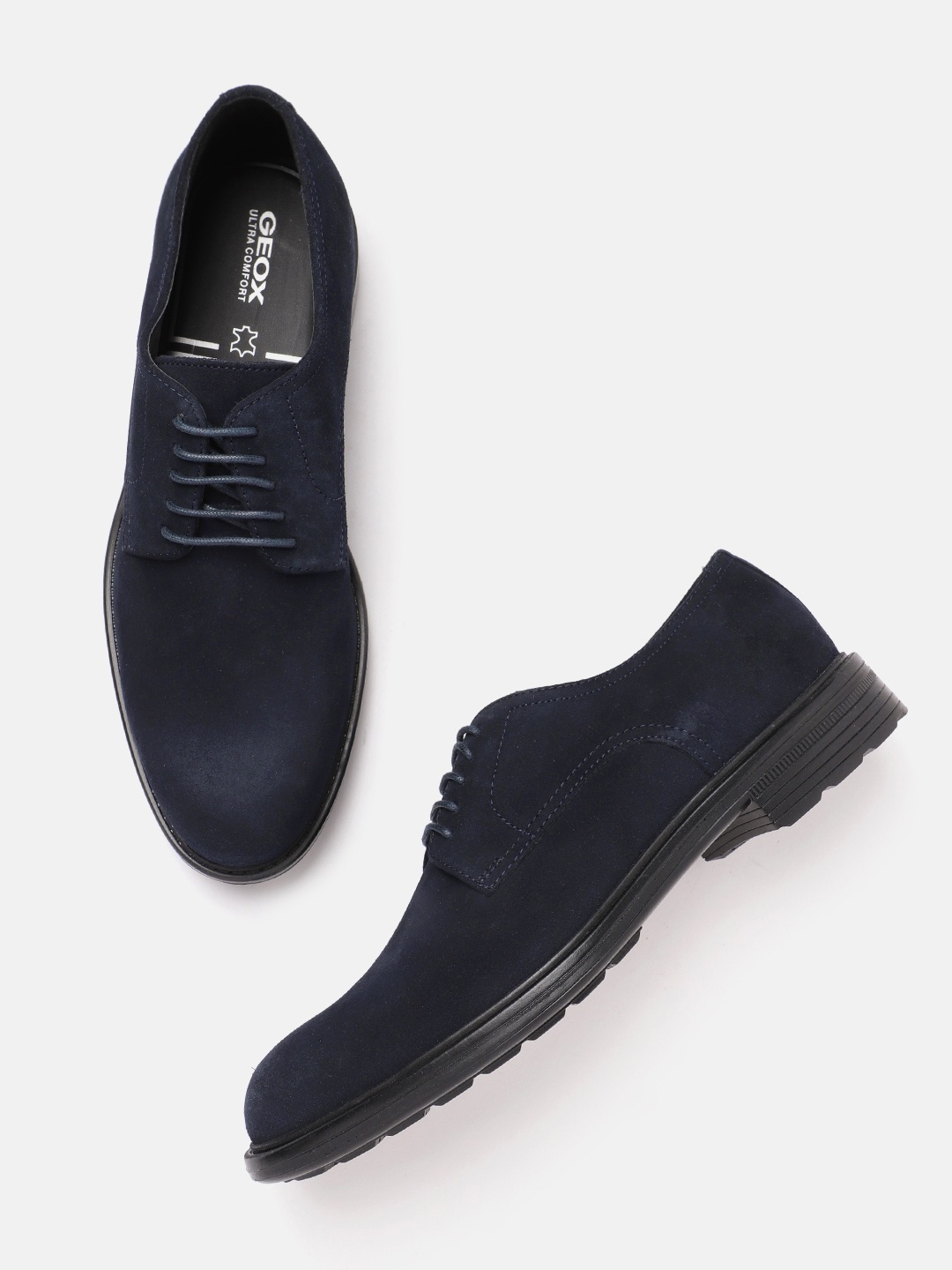 

Geox Men Moisture Wicking Leather Derbys, Navy blue