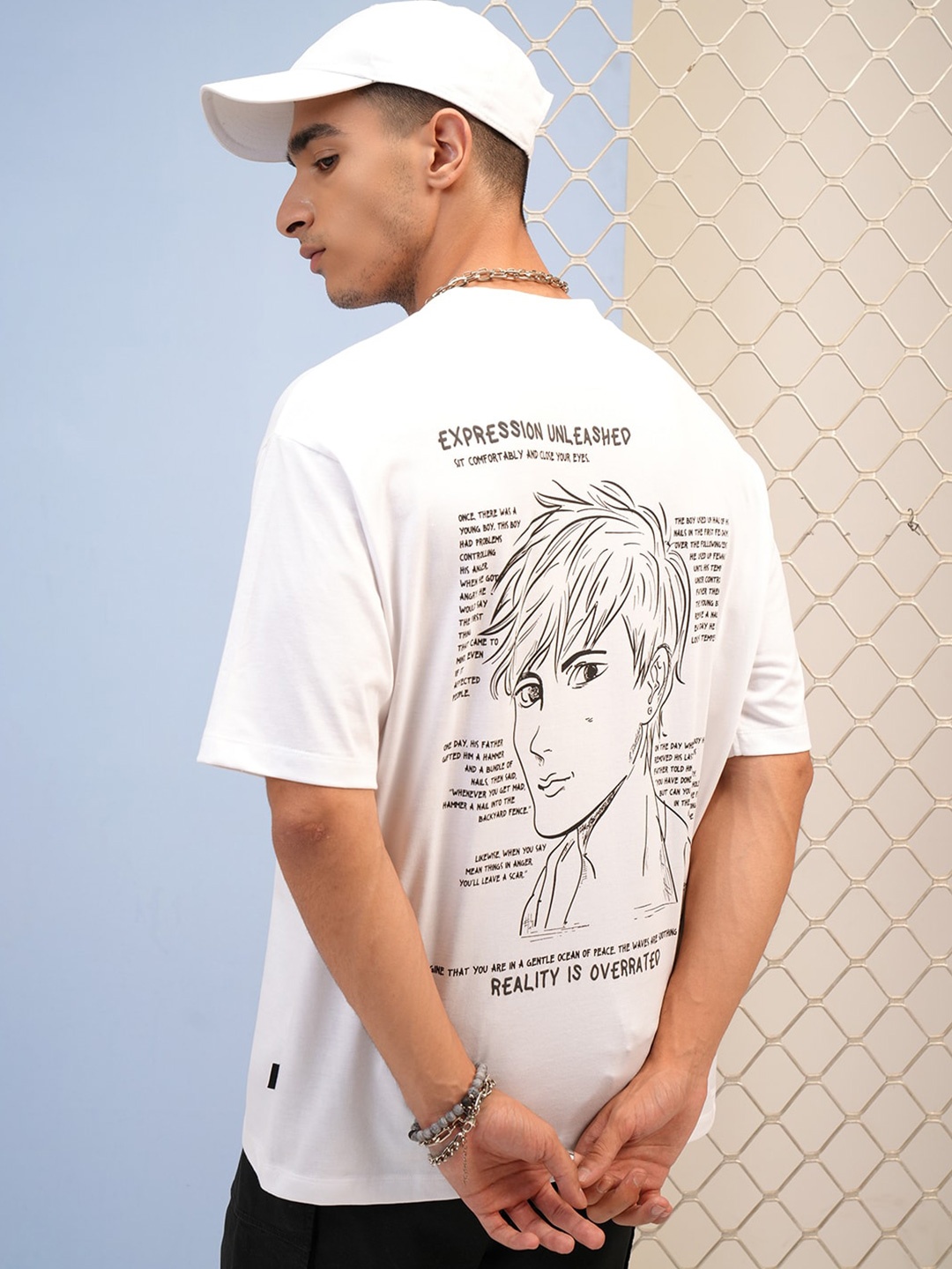 

HIGHLANDER Typography Puff Printed Round Neck Short Sleeves Cotton T-shirt, White