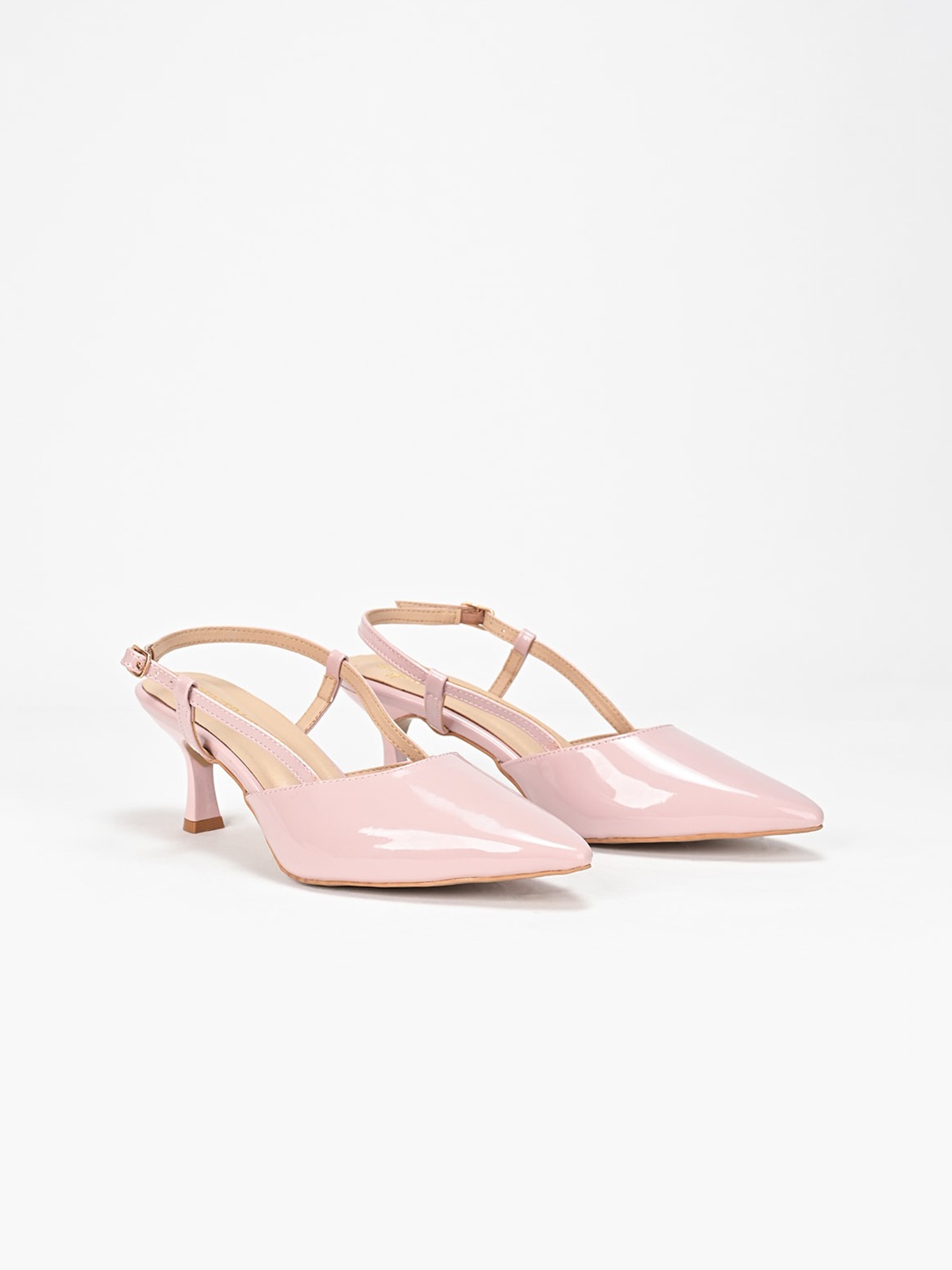 

SCENTRA Pointed Toe Kitten Heeled Pumps, Pink